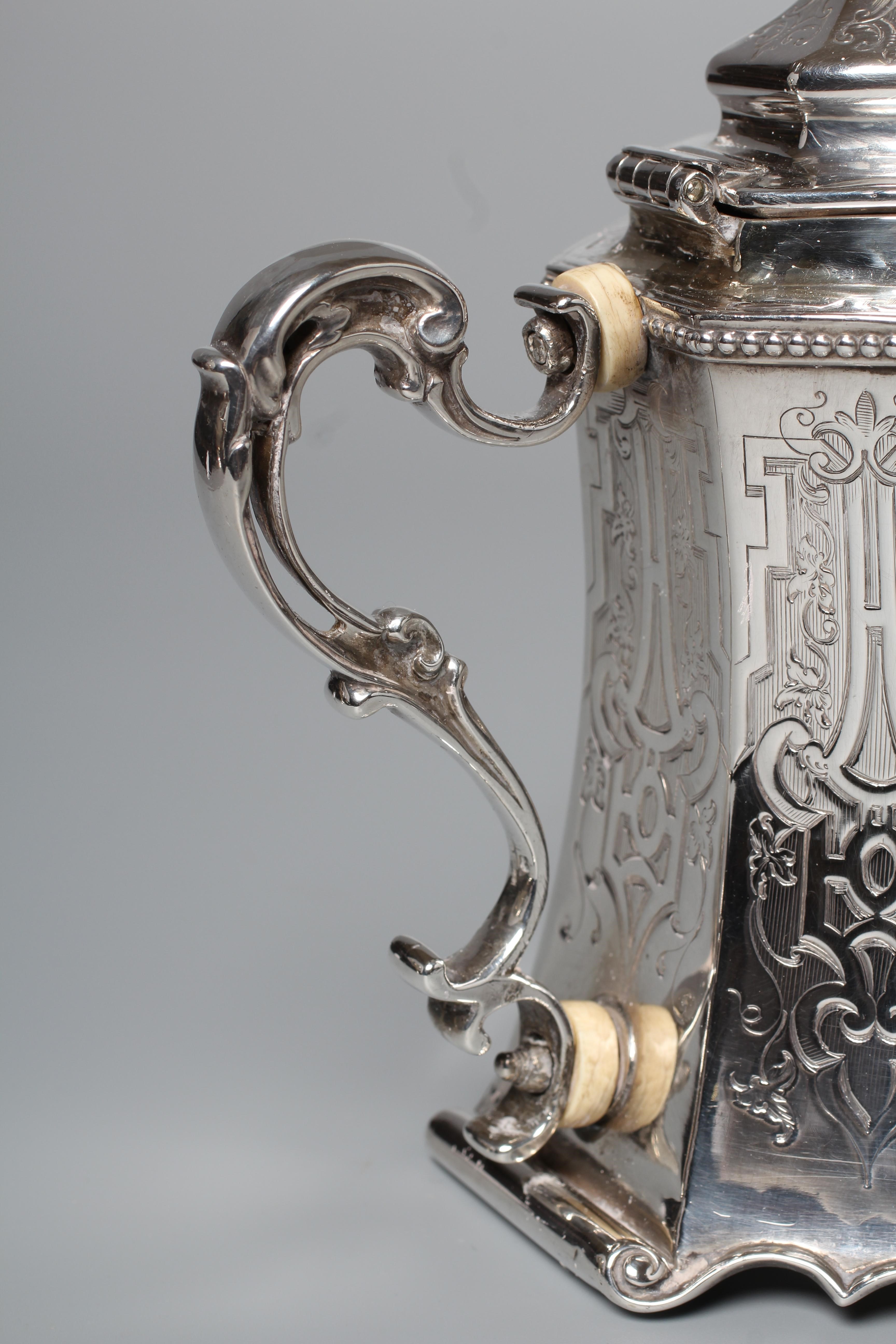 AN EARLY VICTORIAN GOTHIC REVIVAL TEAPOT by Joseph Angell I & II Image
