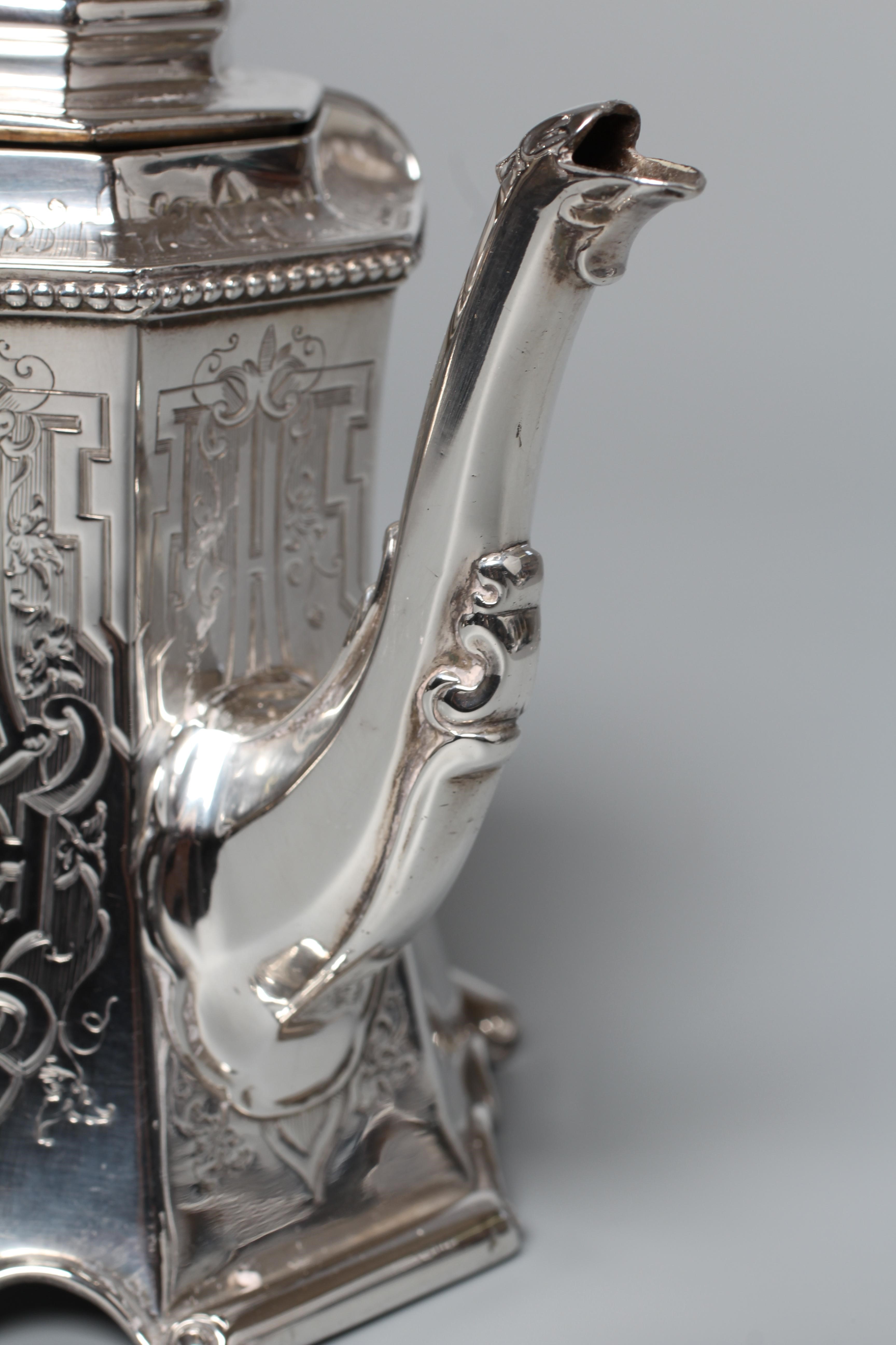 AN EARLY VICTORIAN GOTHIC REVIVAL TEAPOT by Joseph Angell I & II Image