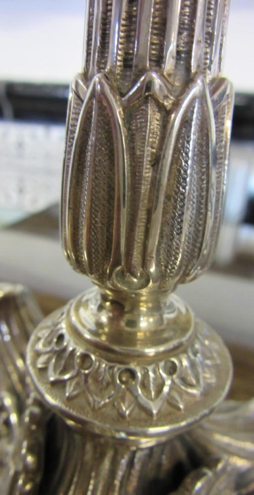 A PAIR OF VICTORIAN FOUR BRANCH FIVE LIGHT CANDELABRA by Frederick Elkington Image