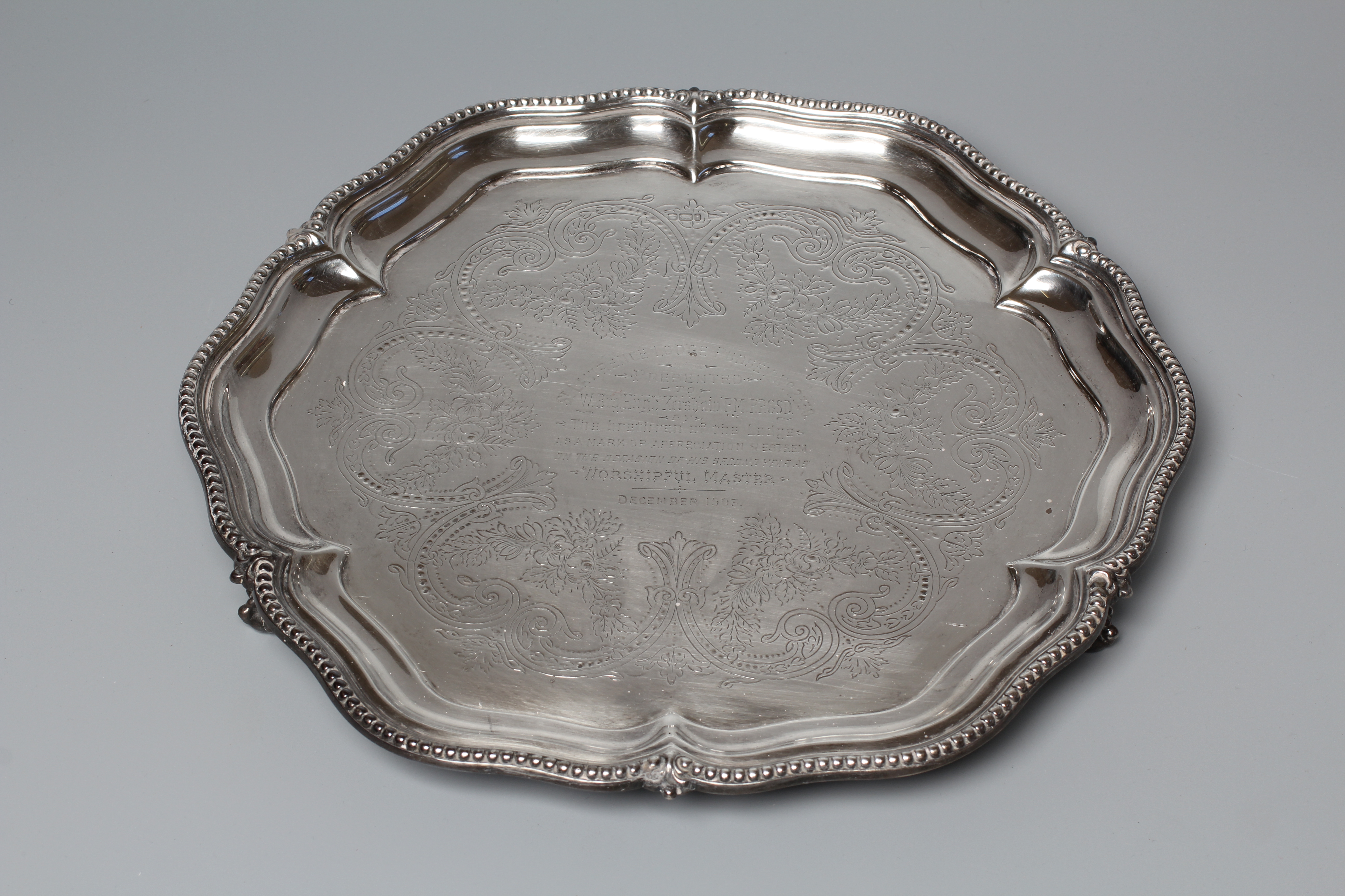 A LATE VICTORIAN SALVER by Walker & Hall Image