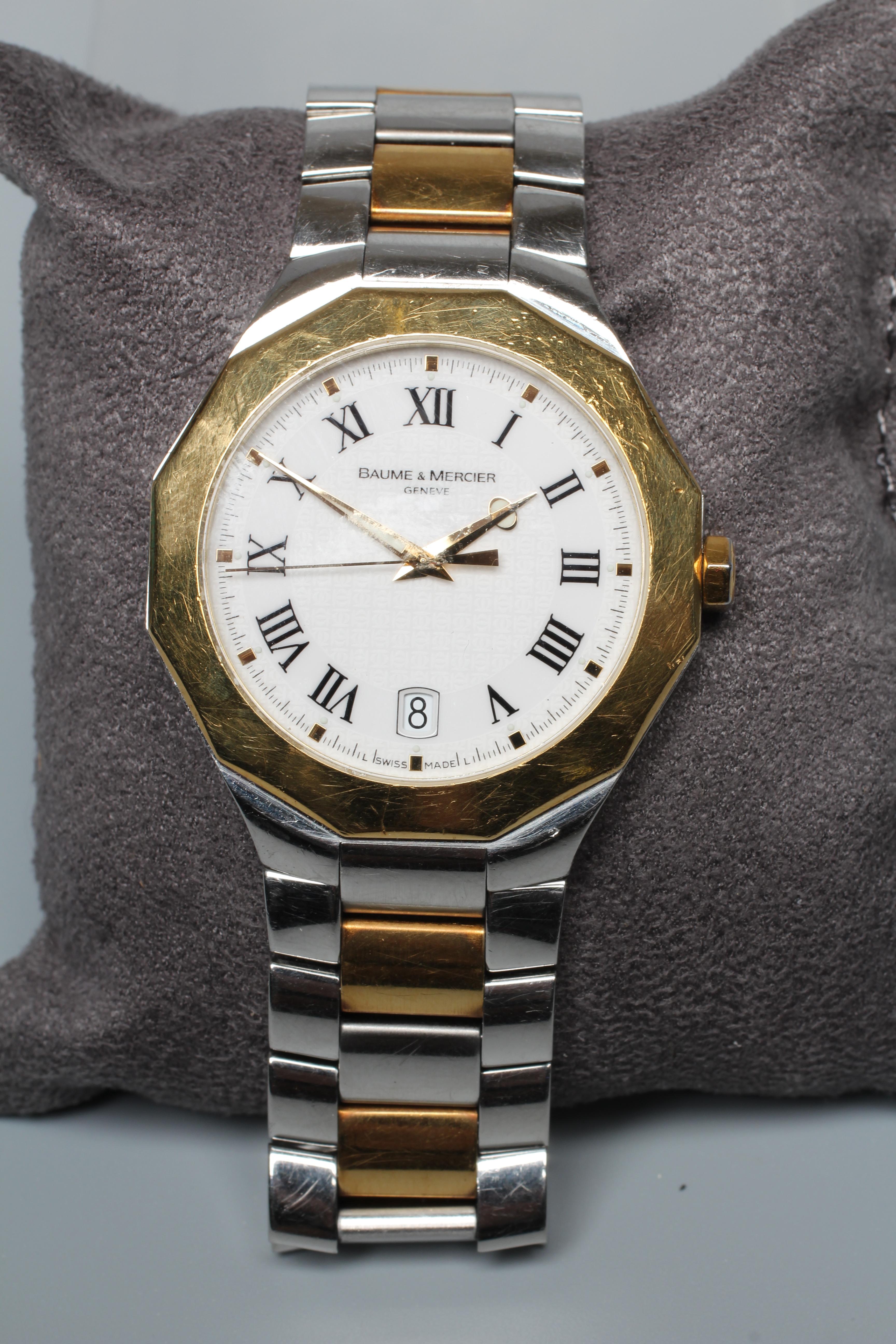 A GENTLEMAN'S BAUME & MERCIER RIVIERA STAINLESS WRISTWATCH Image