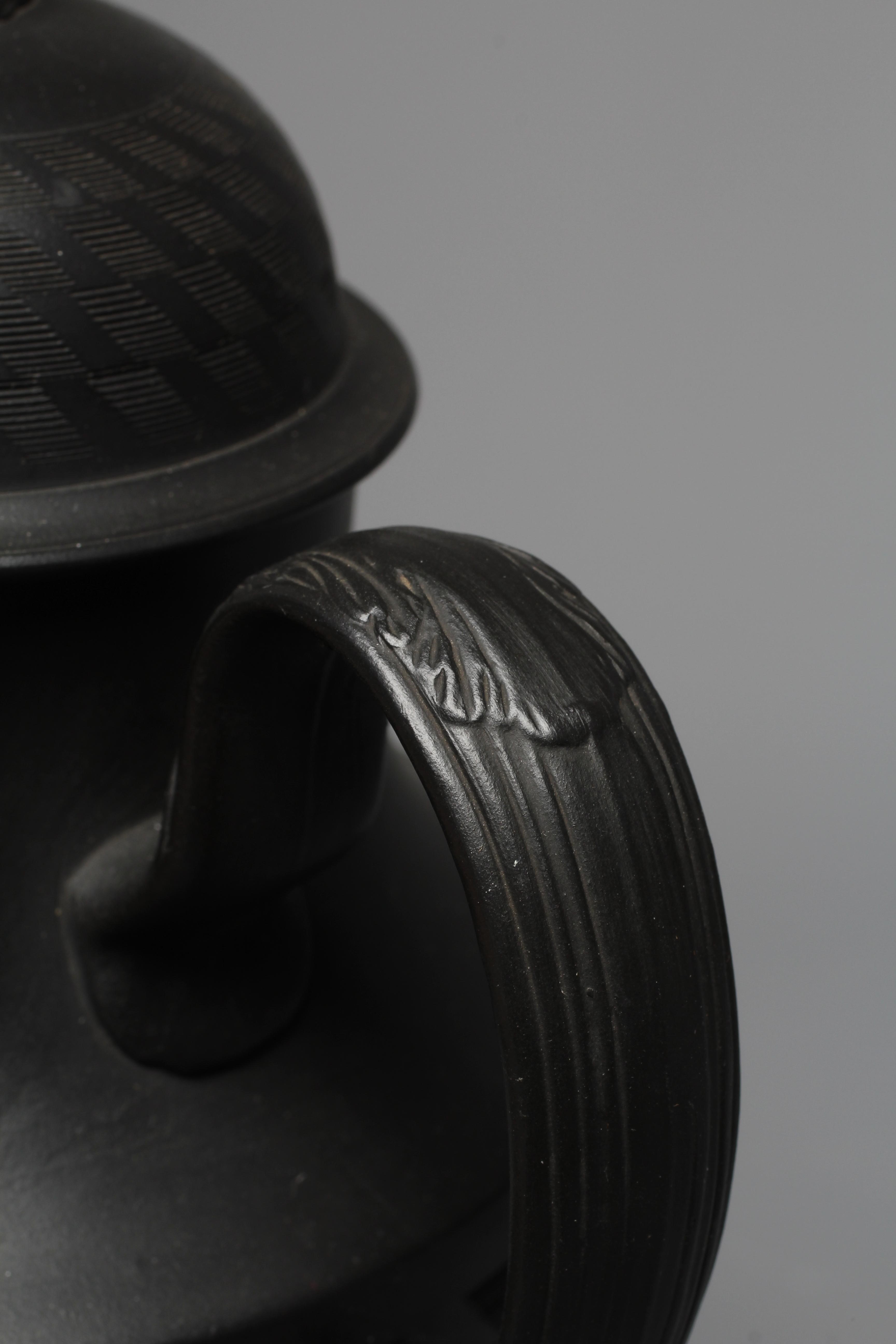 A TURNER BLACK BASALT URN COFFEE POT AND COVER Image
