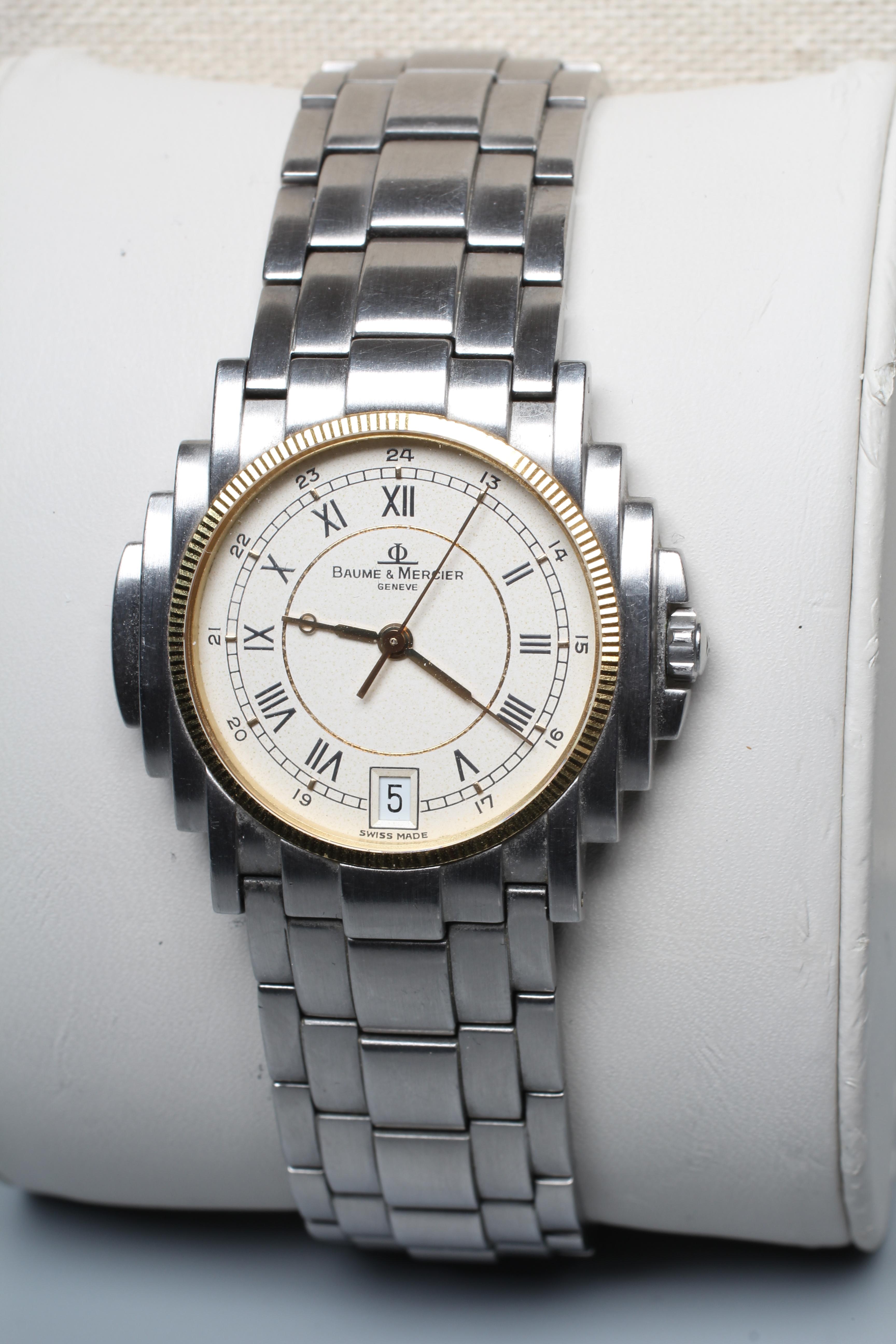 A GENTLEMAN'S BAUME & MERCIER STAINLESS SHOGUN WRISTWATCH Image
