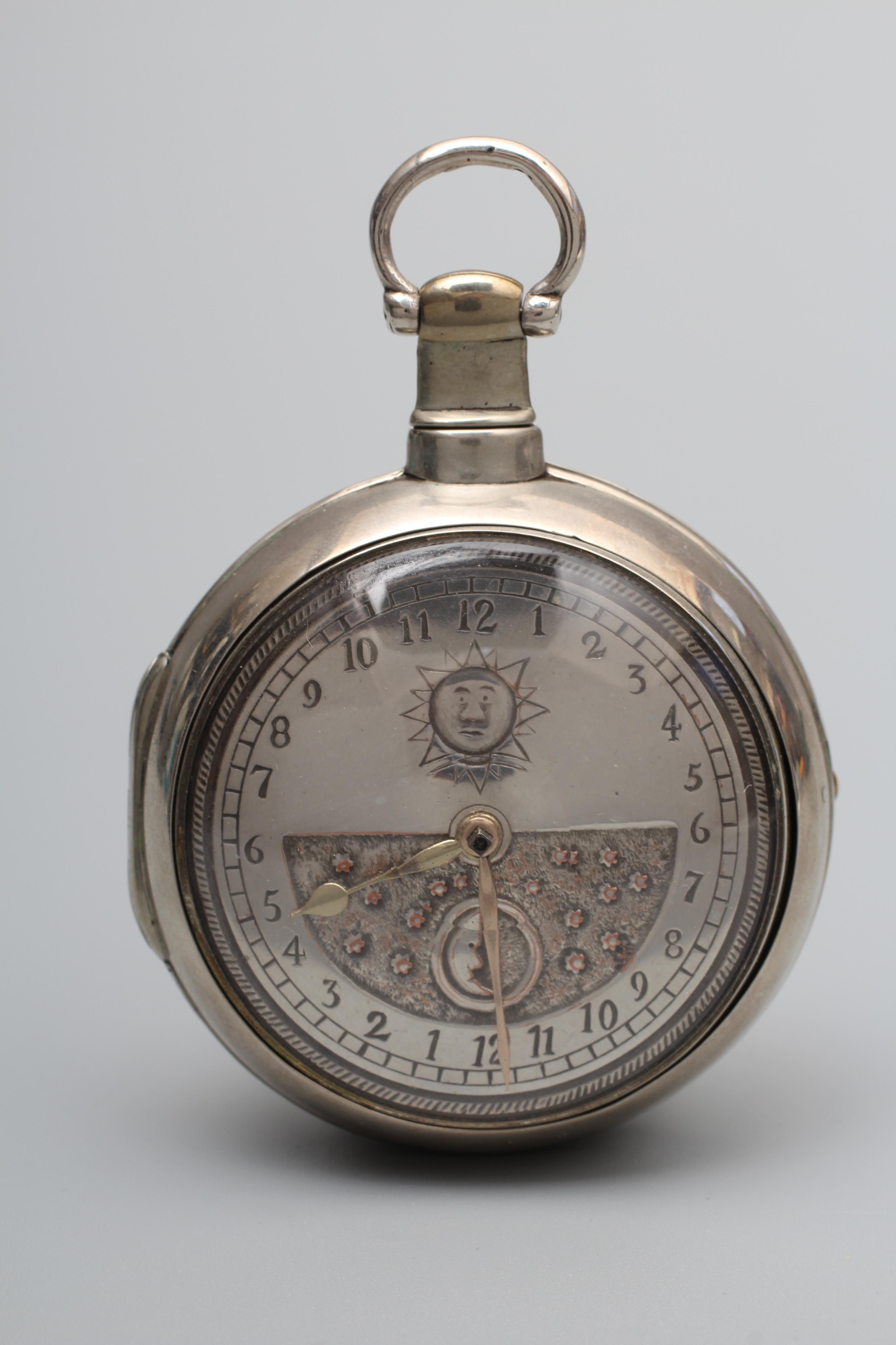 A SILVER PAIR CASED ASTROLOGICAL POCKET WATCH Image
