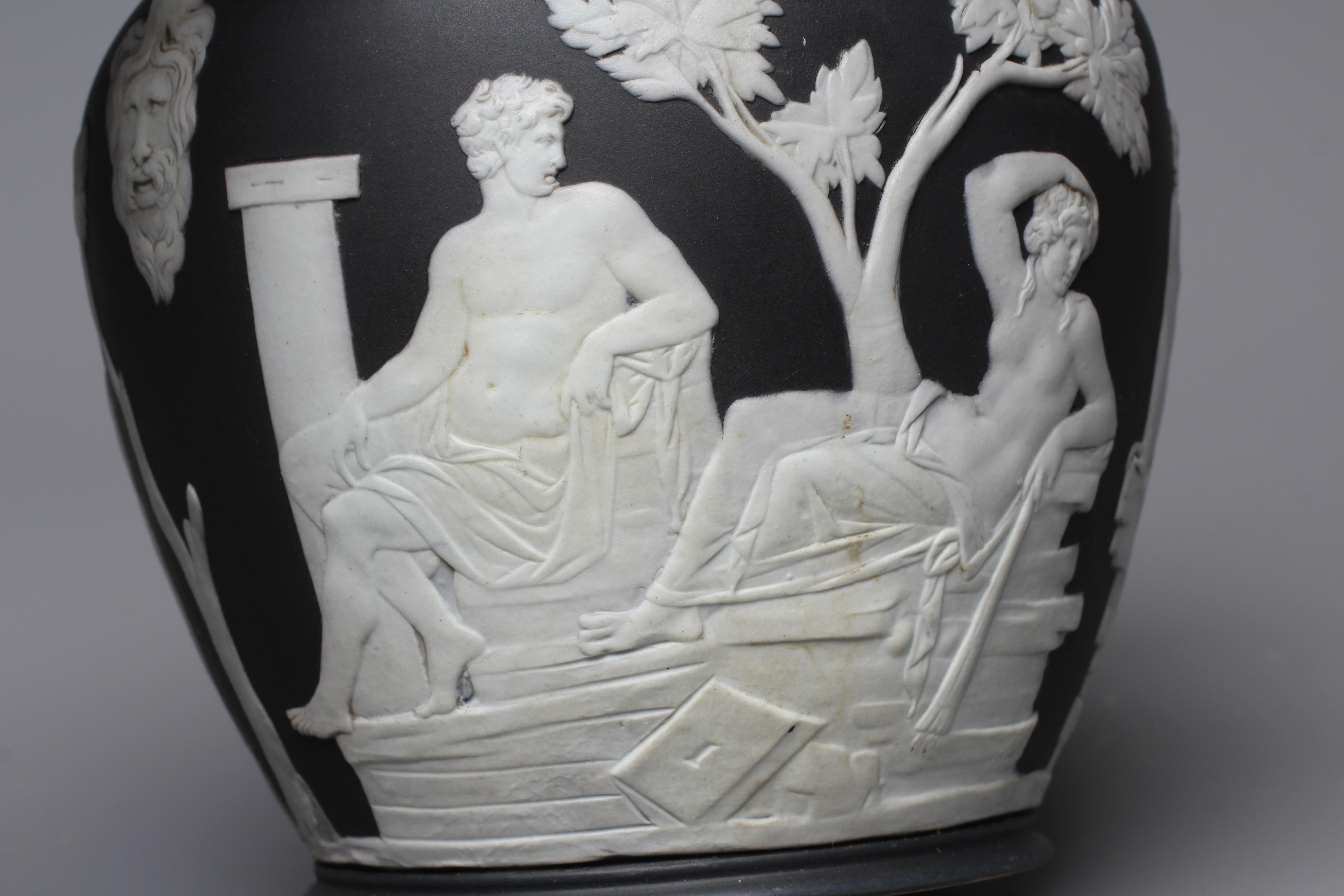 A WEDGWOOD BLACK JASPER DIP PORTLAND VASE, 1879, impressed WEDGWOOD, 8" high Image
