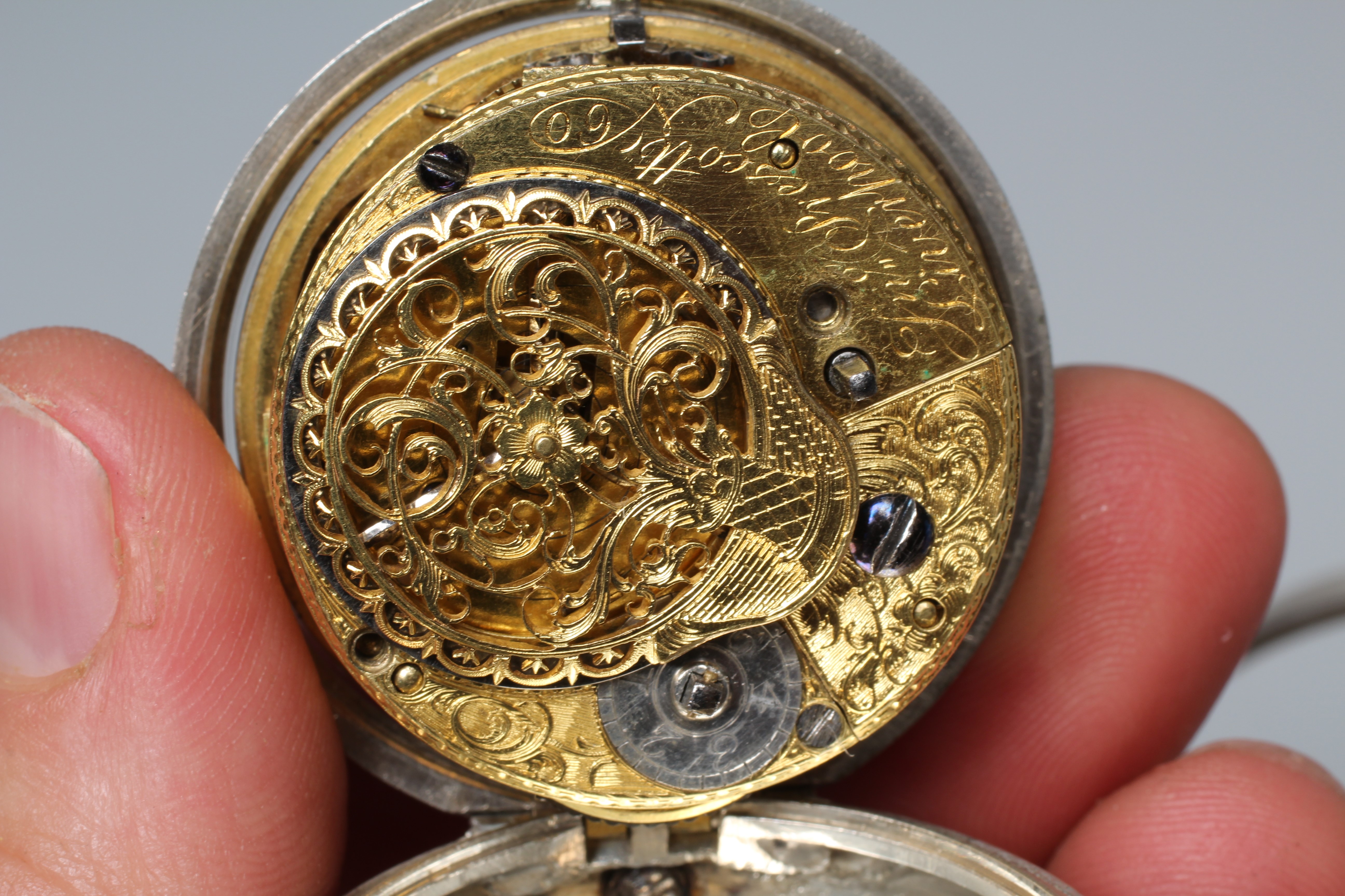 AN EARLY GEORGE III SILVER PAIR CASED WORLD TIME POCKET WATCH Image
