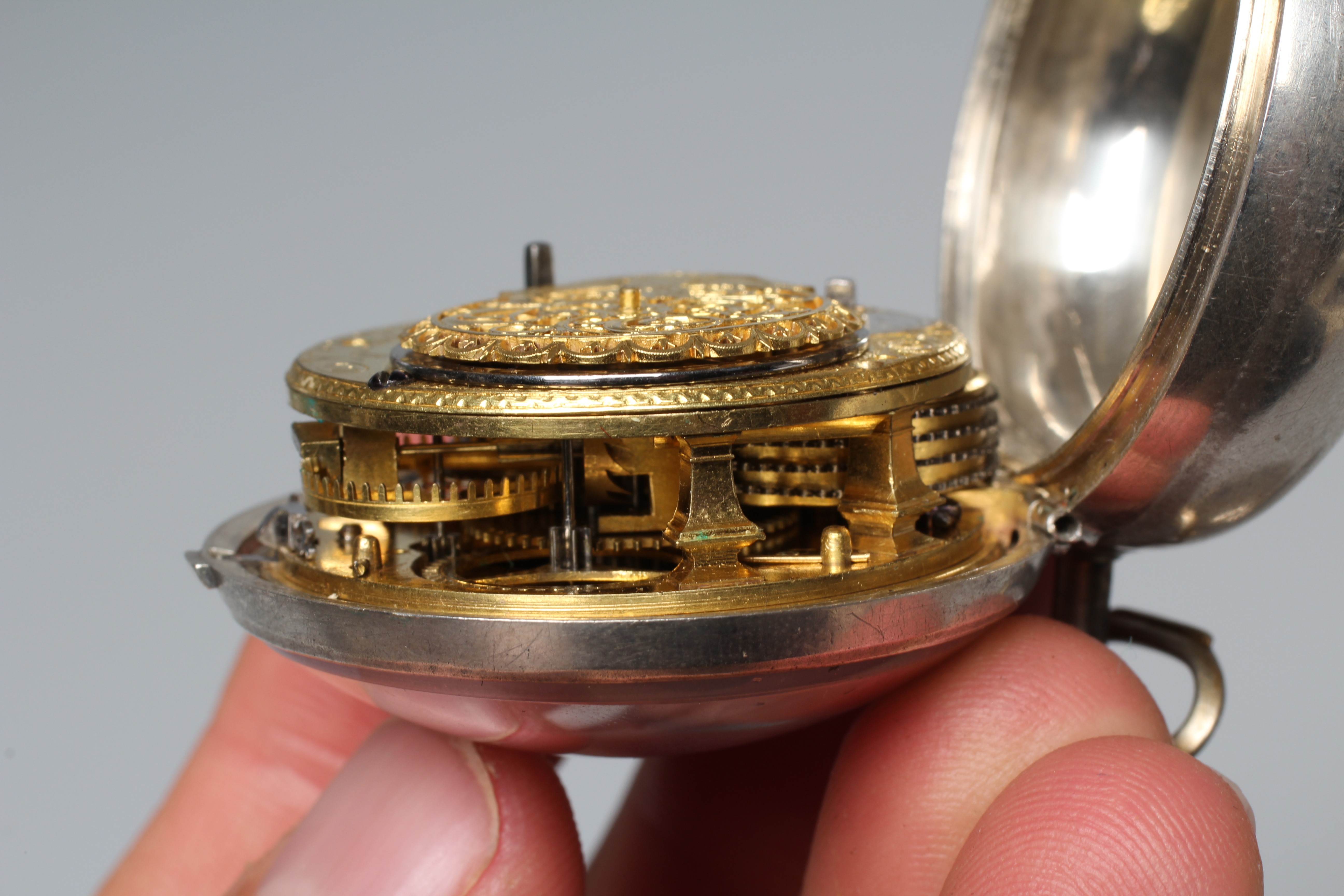 AN EARLY GEORGE III SILVER PAIR CASED WORLD TIME POCKET WATCH Image