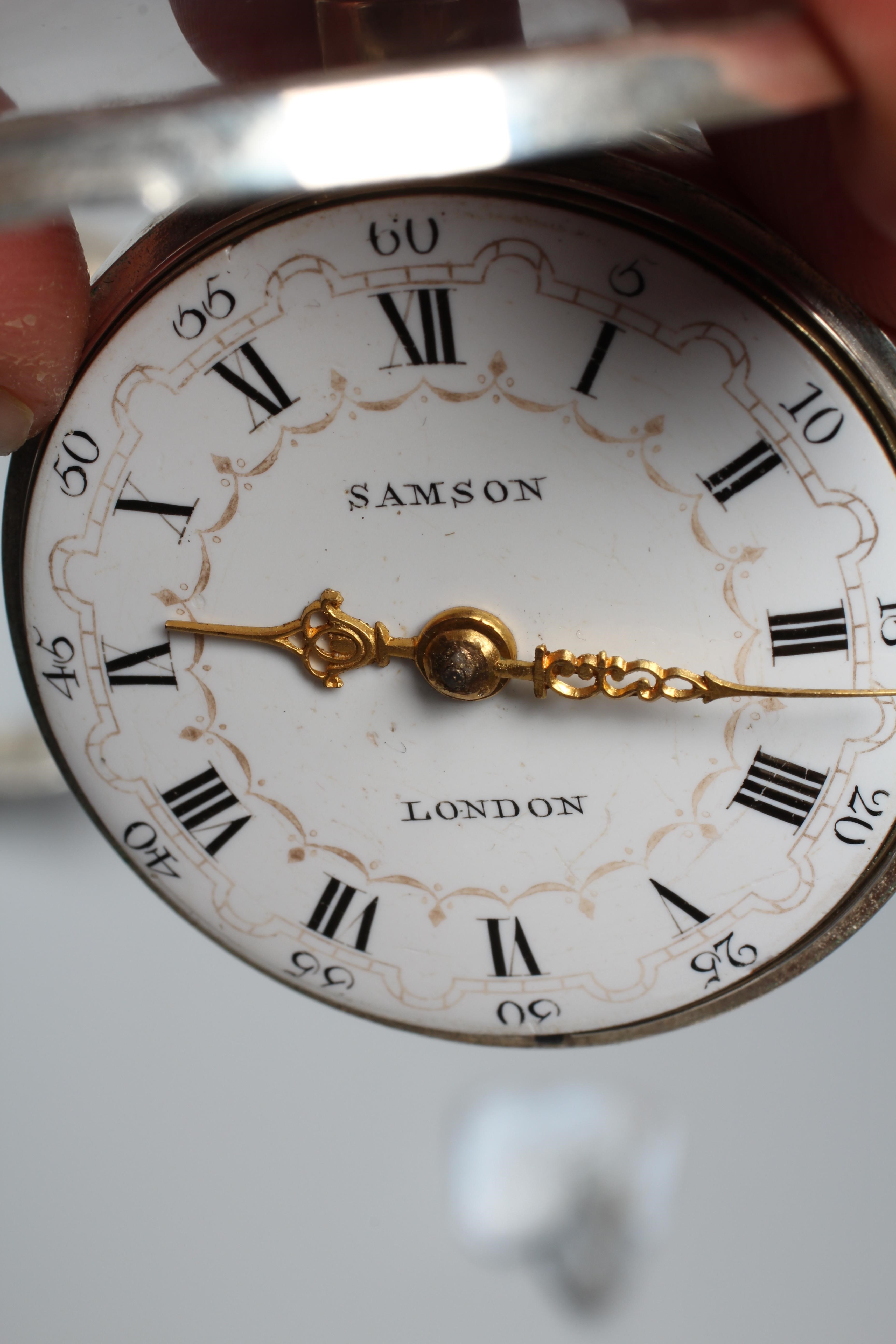 A LATE GEORGE III SILVER PAIR CASED POCKET WATCH Image