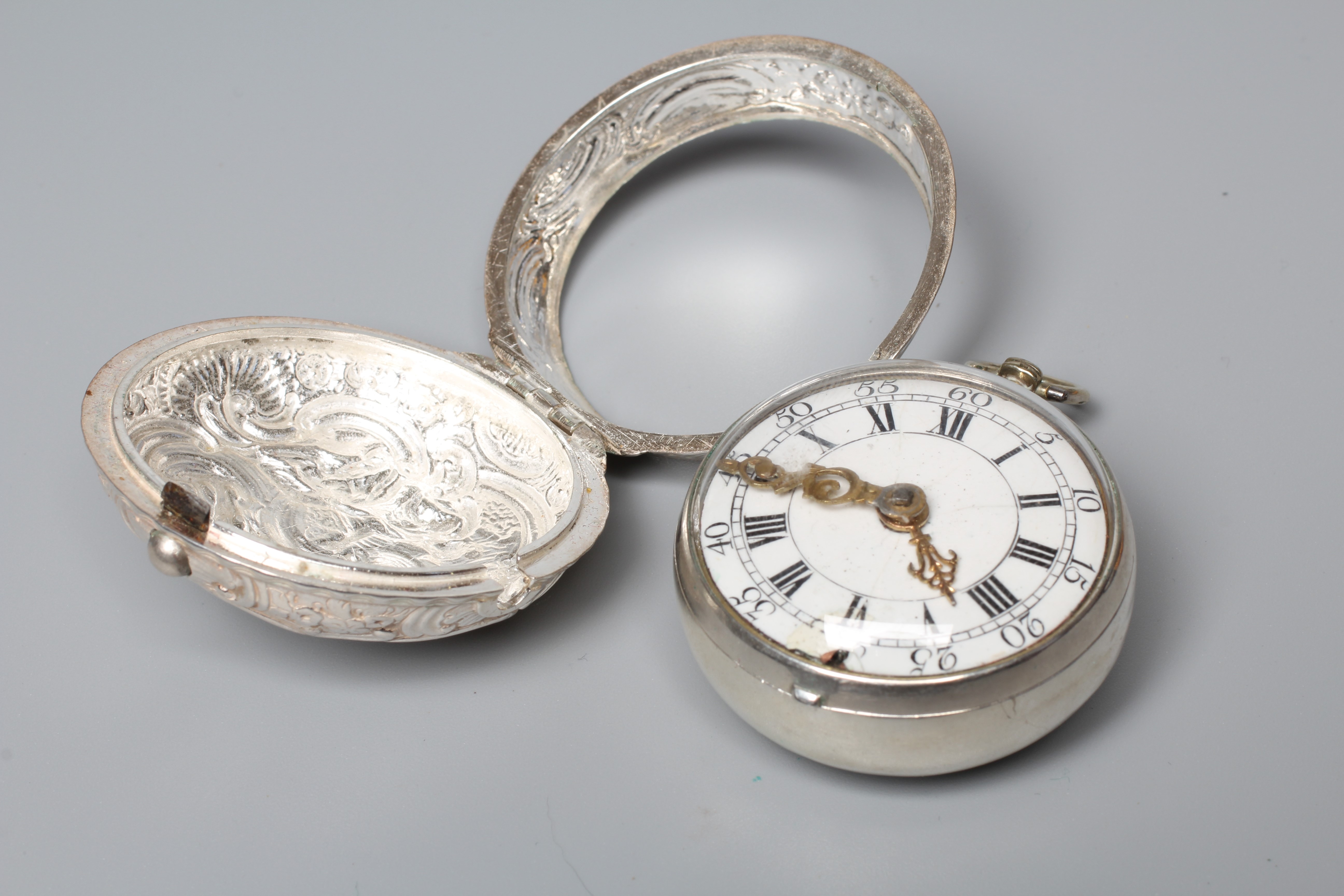 A GEORGE III SILVER PAIR CASED POCKET WATCH Image