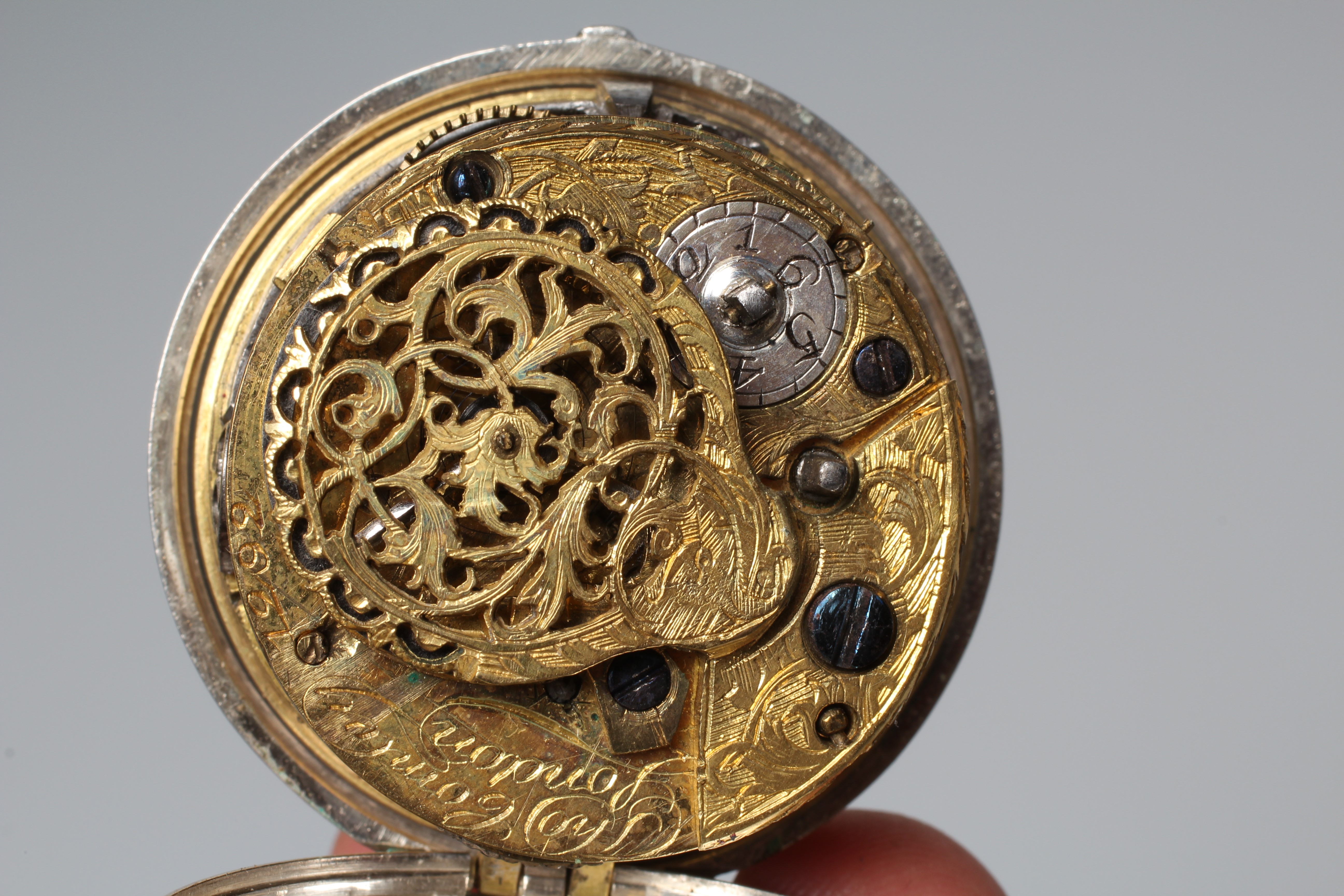 A GEORGE III SILVER PAIR CASED POCKET WATCH Image