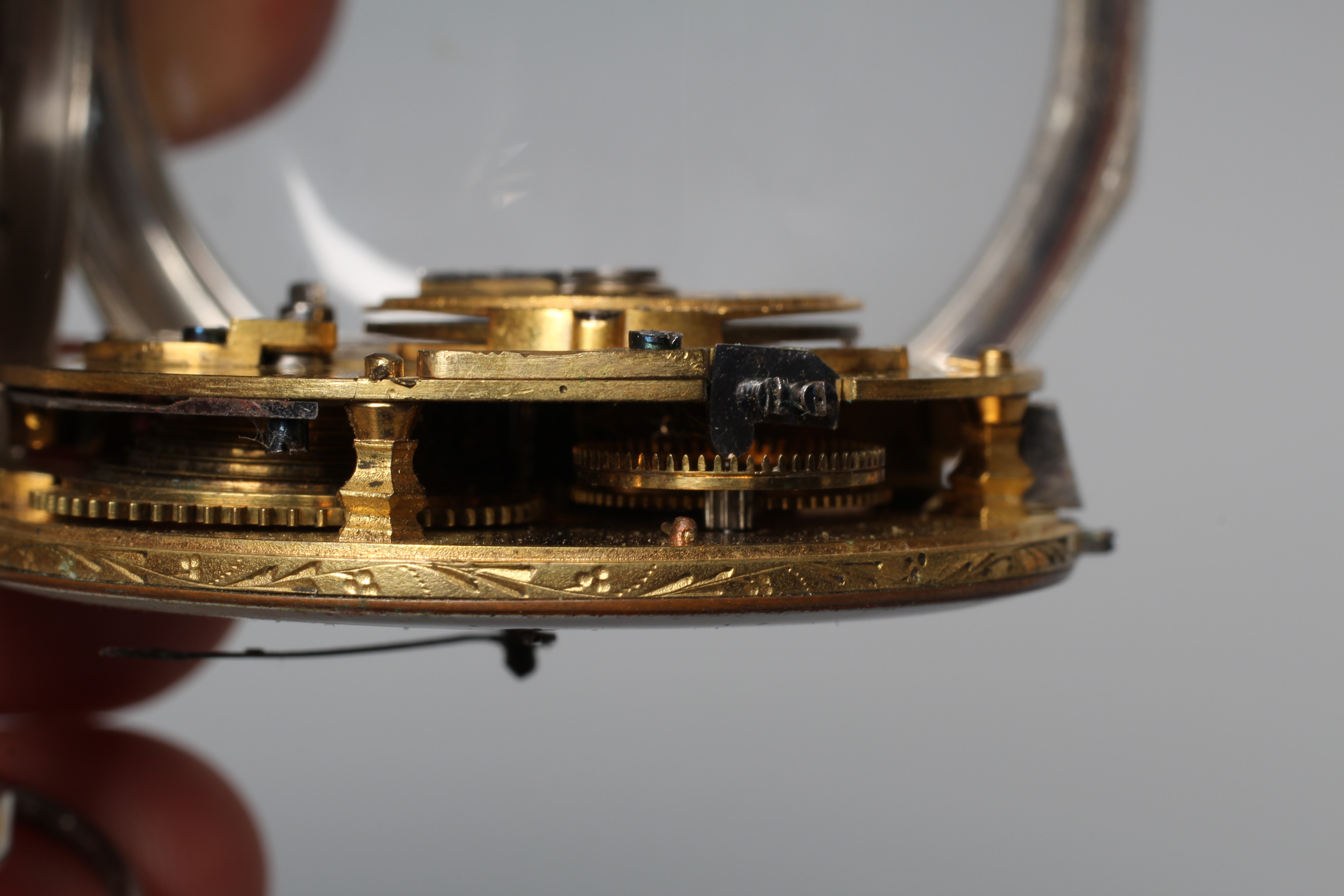 A POCKET WATCH BY LAMBERT DEBEEFE, the white dial with black Arabic numerals, winding hole at 2, Image