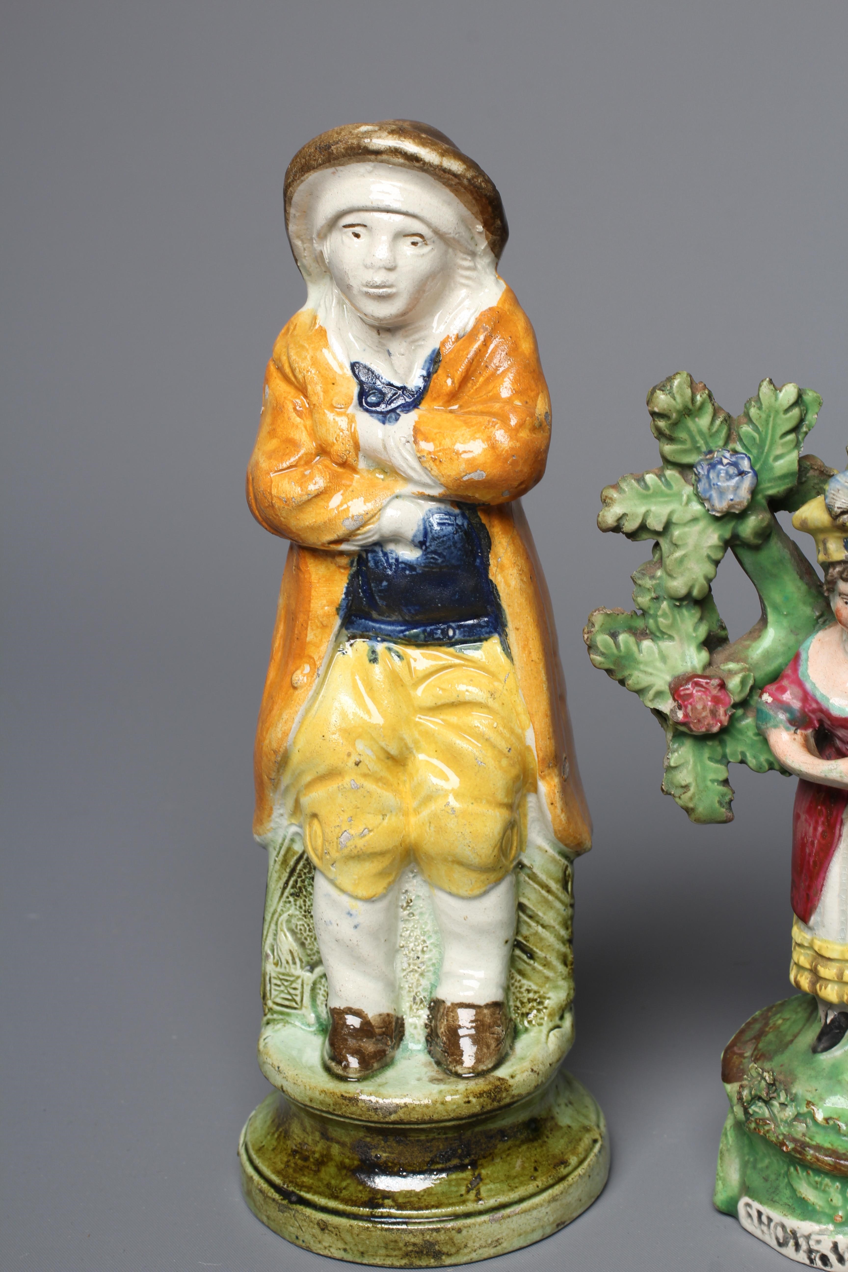 A PAIR OF RALPH SALT TYPE TITLED FIGURES OF SHOW MAN AND SHOW WOMAN Image