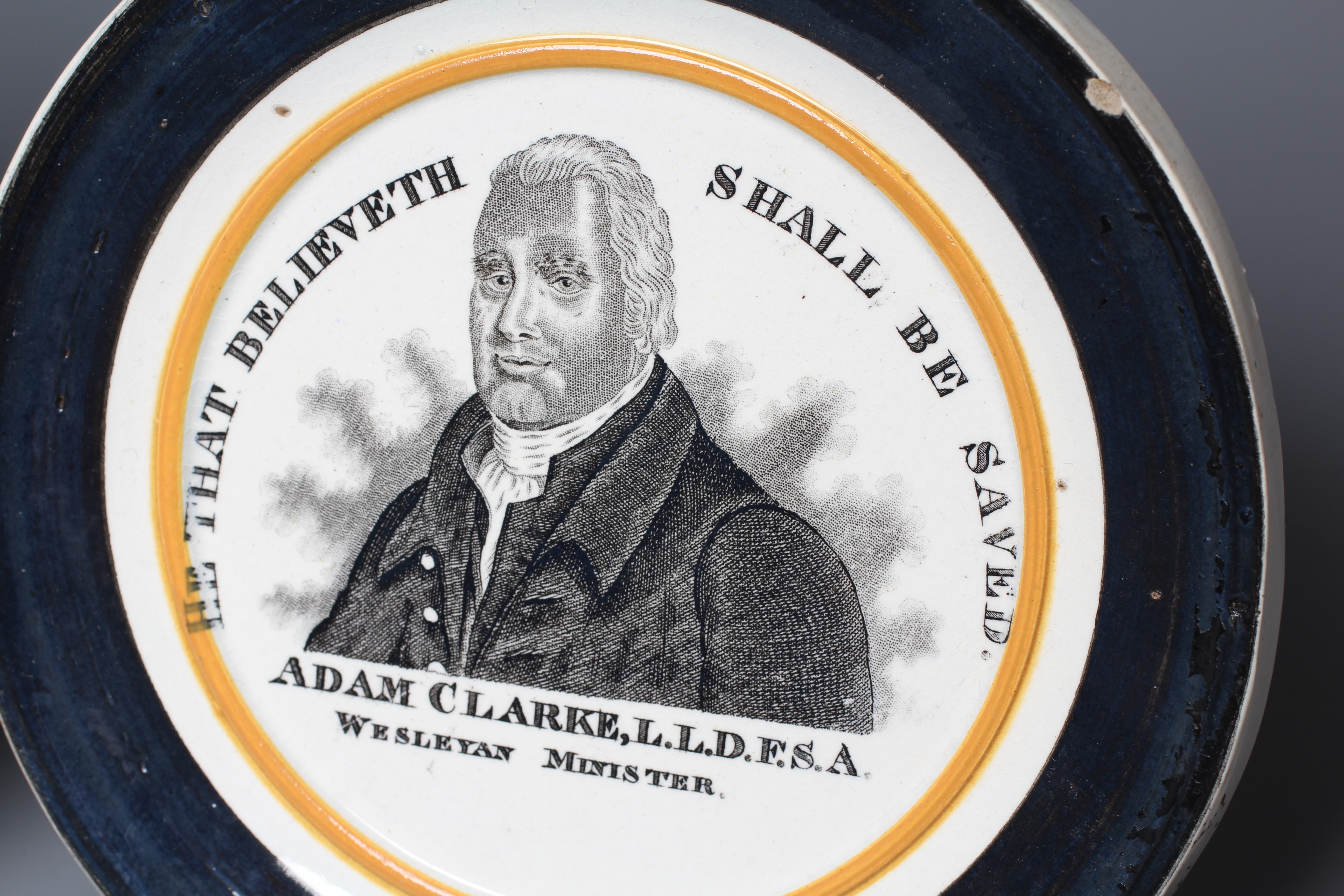 A PEARLWARE ROUNDEL possibly by Dixon & Co. Image