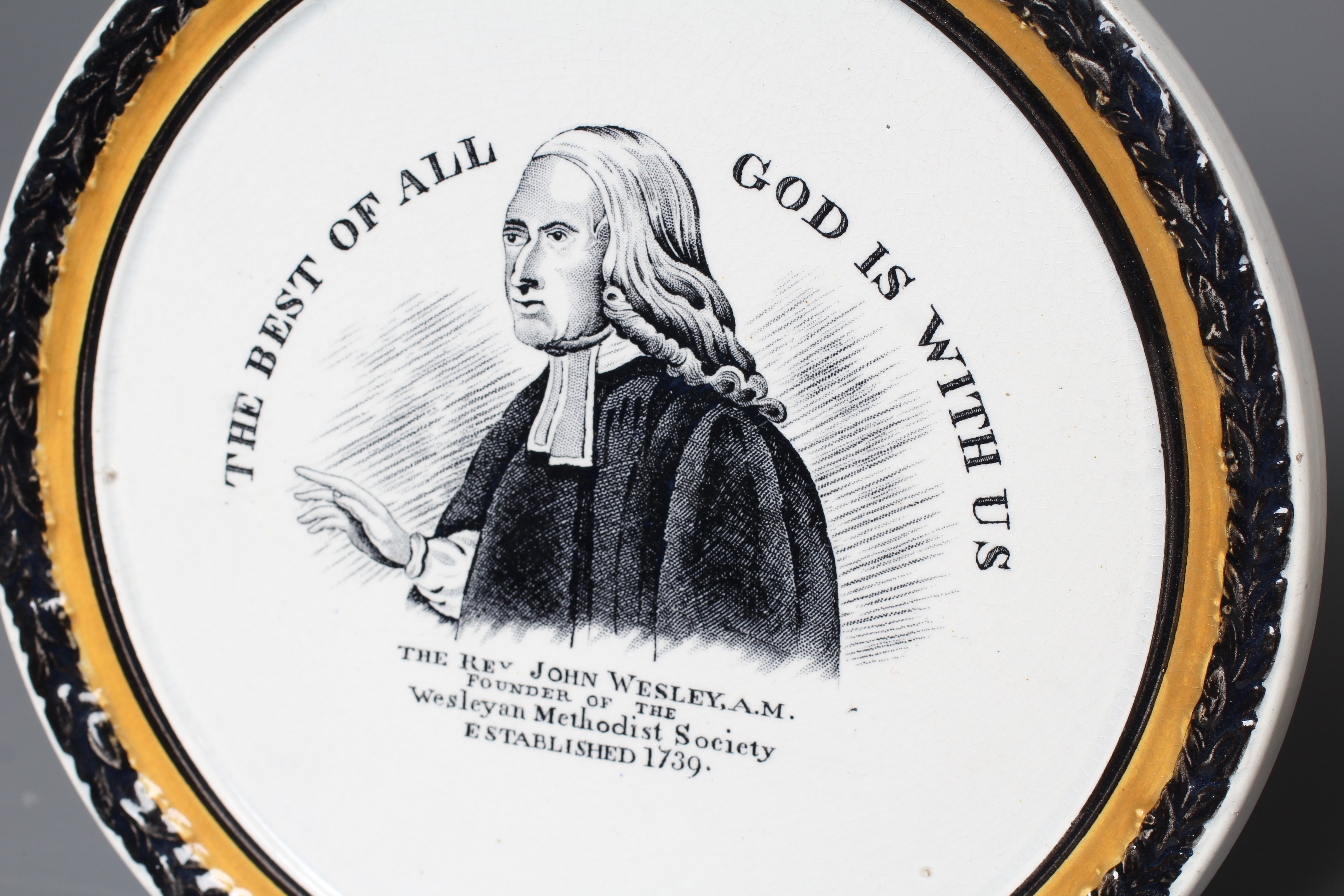 A PEARLWARE ROUNDEL possibly by Dixon & Co. Image
