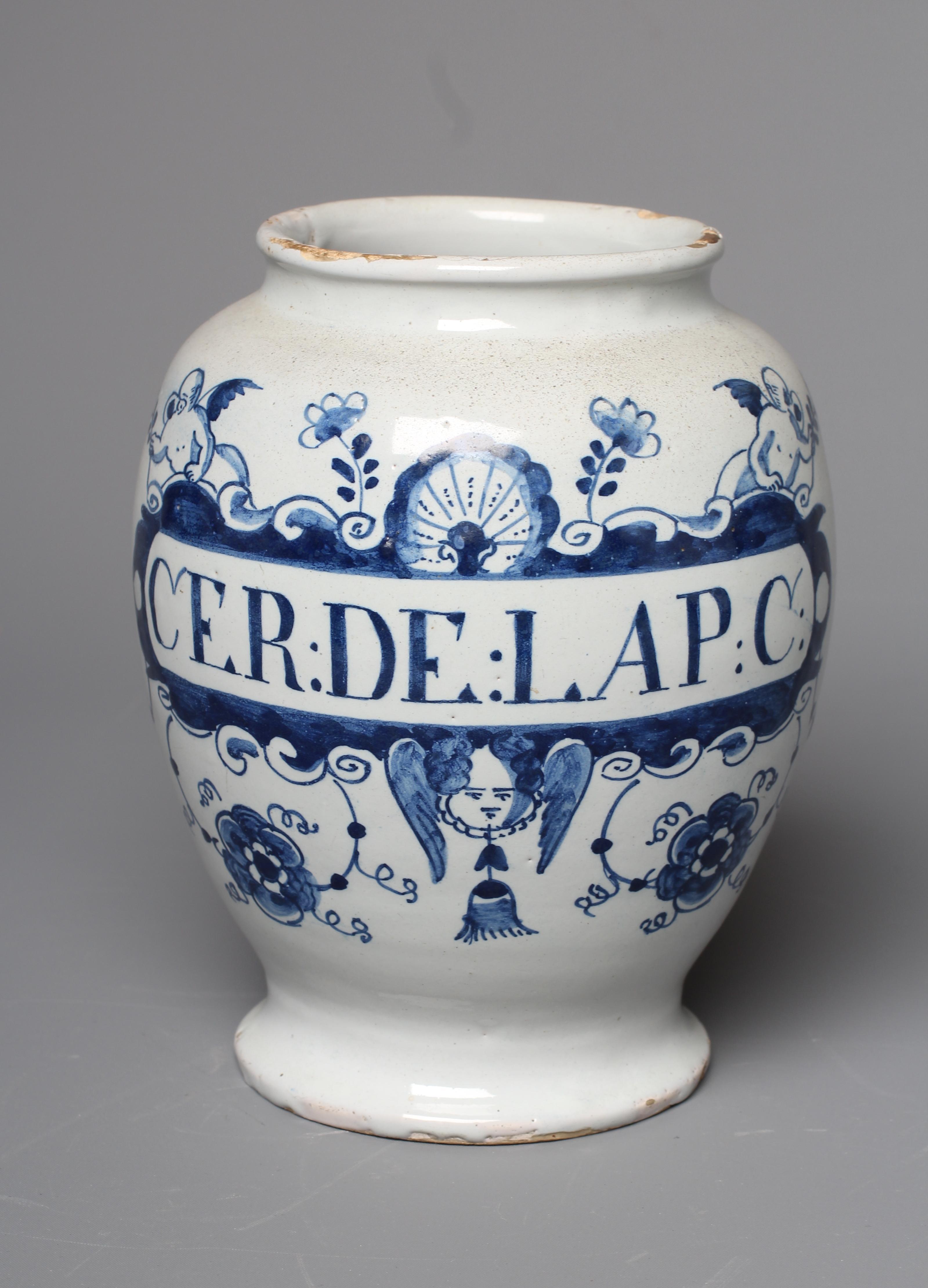A LONDON DELFT DRUG JAR Image