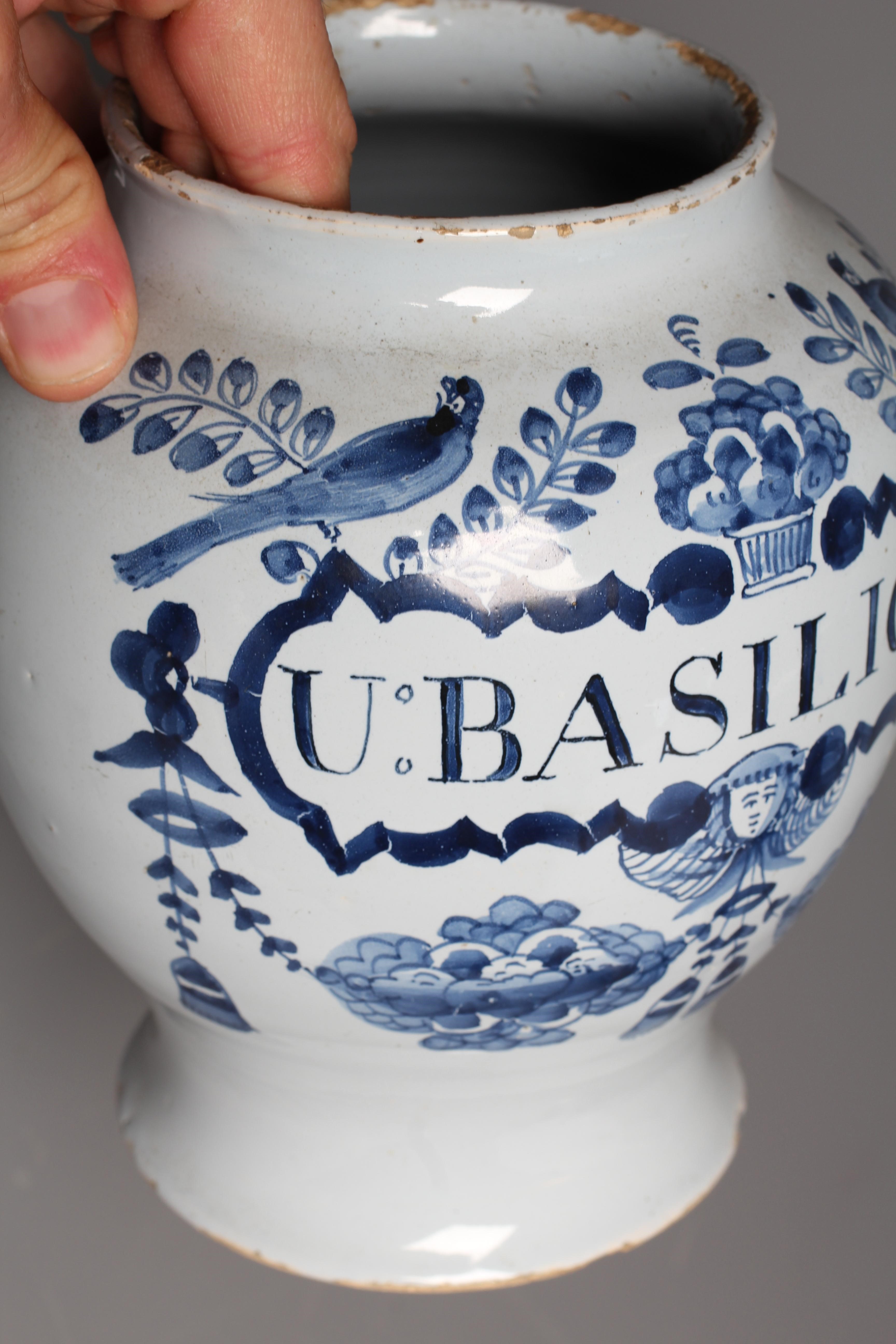 A LONDON DELFT DRUG JAR Image