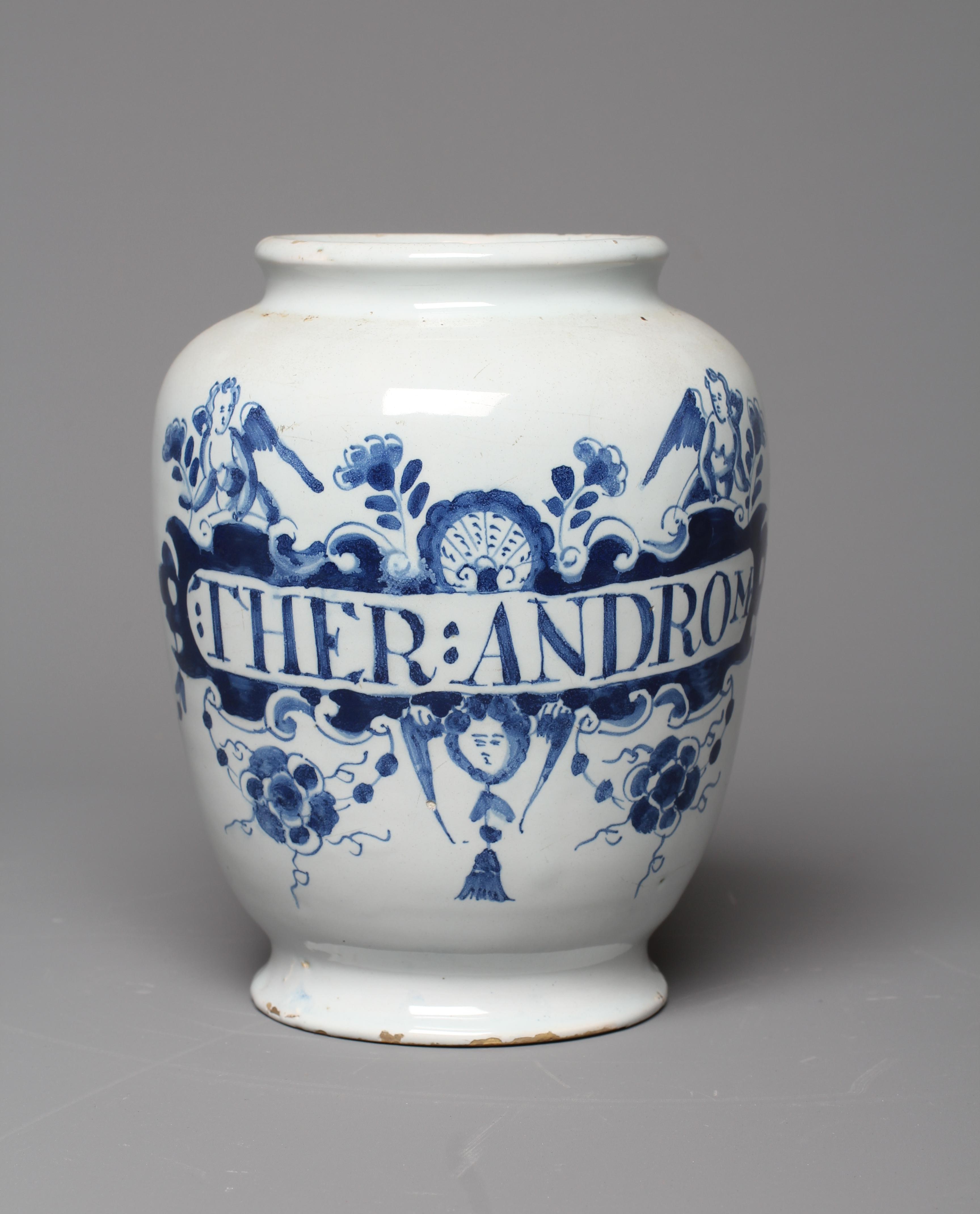 A LONDON DELFT DRUG JAR Image