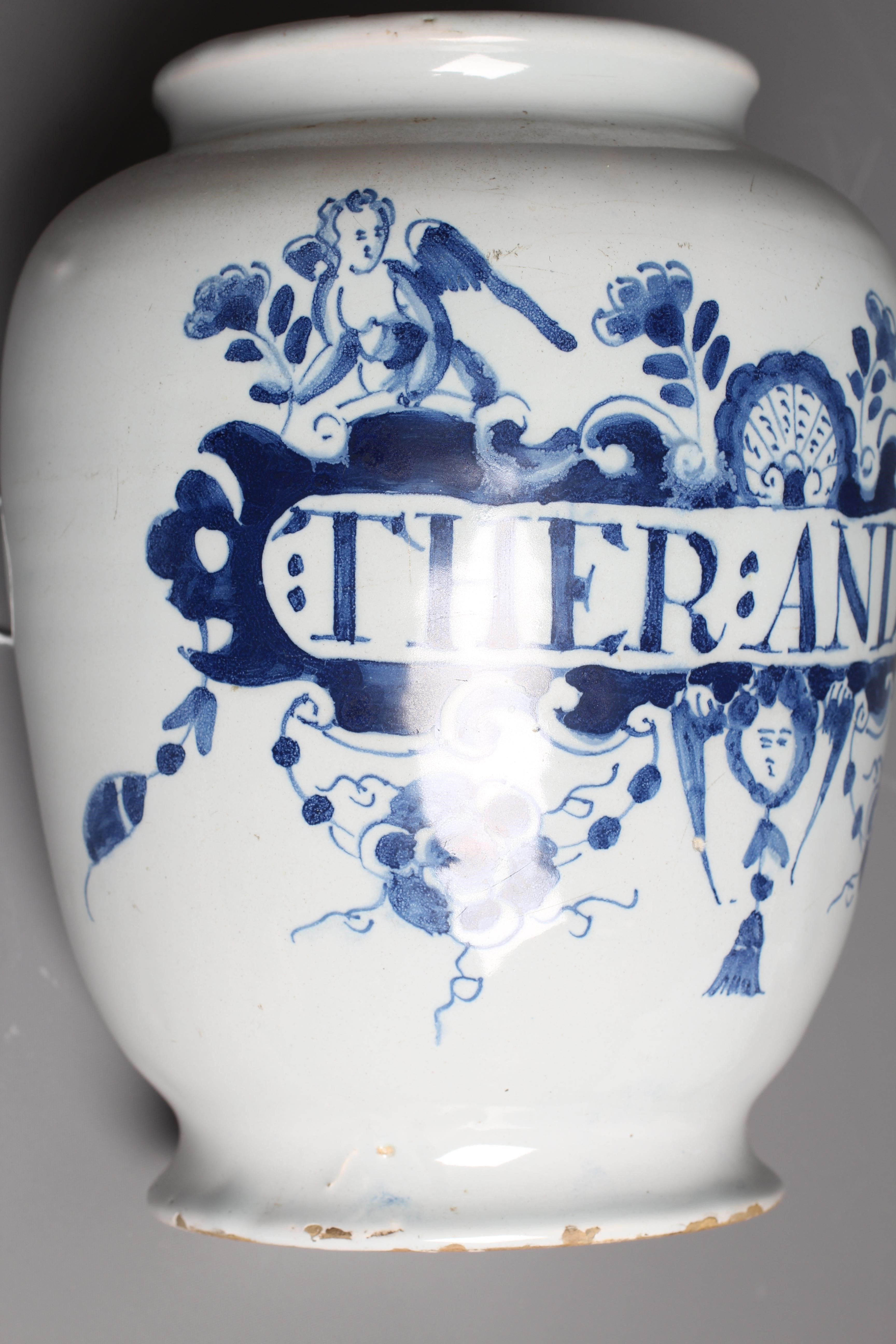 A LONDON DELFT DRUG JAR Image
