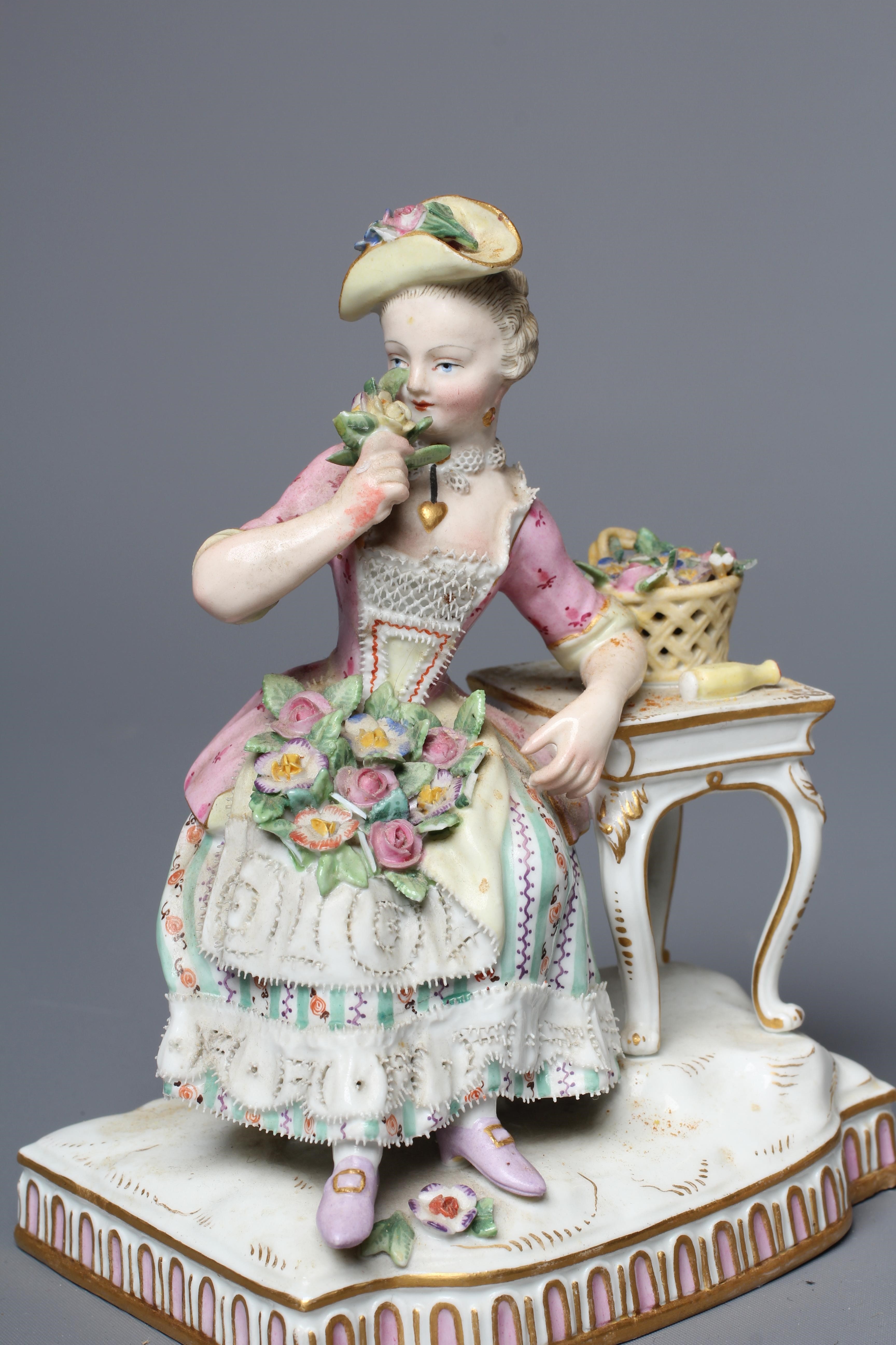 A PAIR OF MEISSEN PORCELAIN ALLEGORICAL FIGURES Image