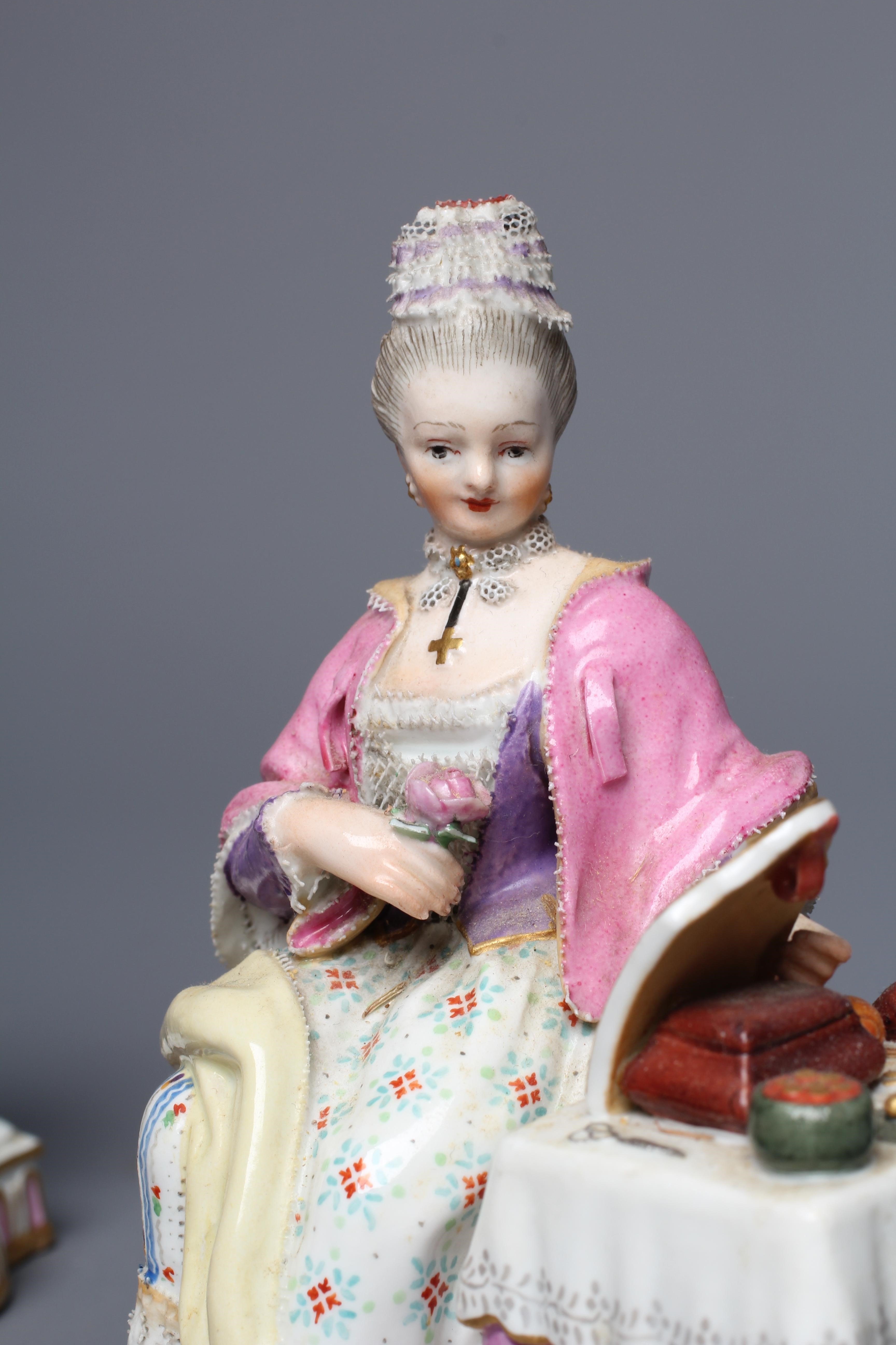 A PAIR OF MEISSEN PORCELAIN ALLEGORICAL FIGURES Image