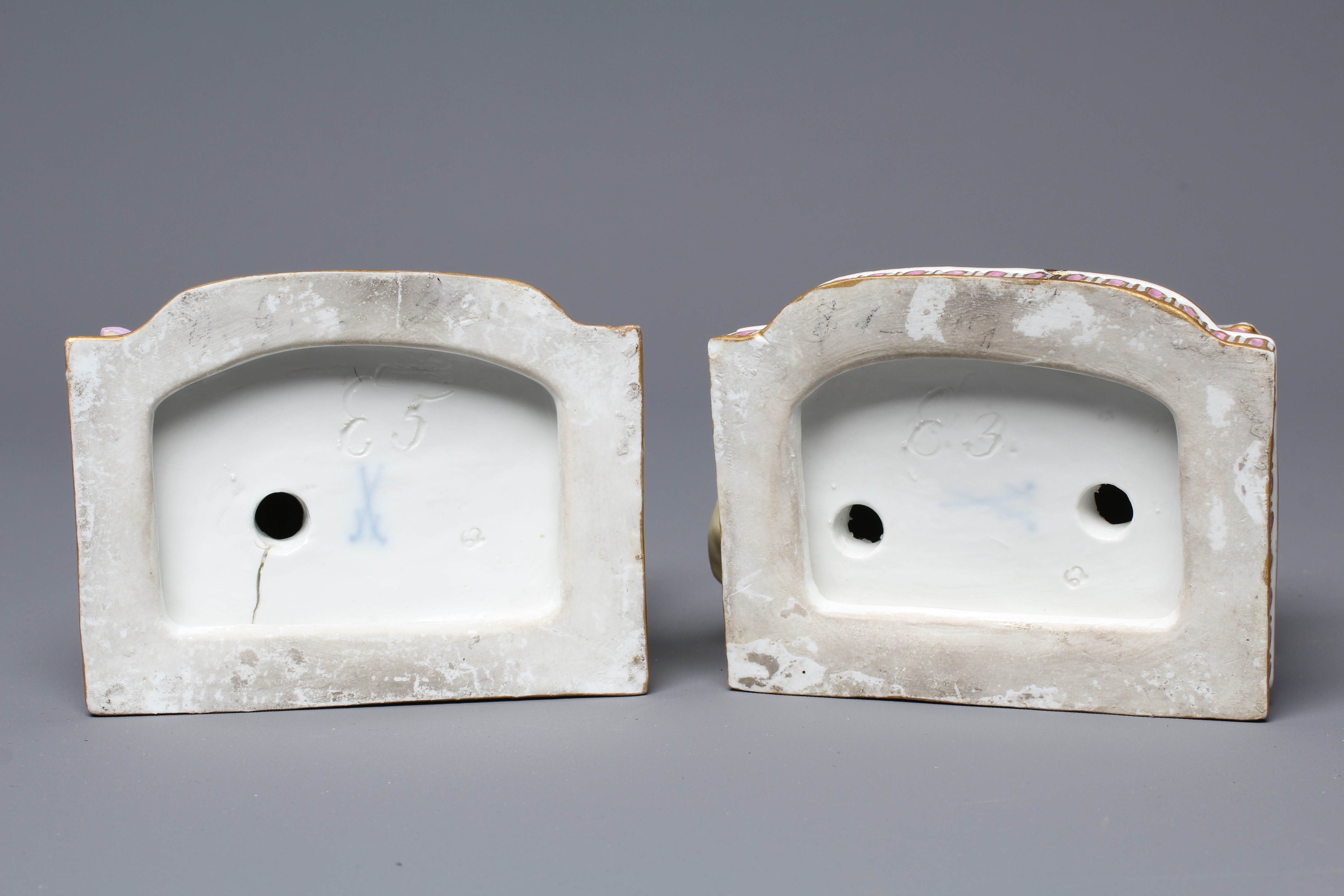 A PAIR OF MEISSEN PORCELAIN ALLEGORICAL FIGURES Image