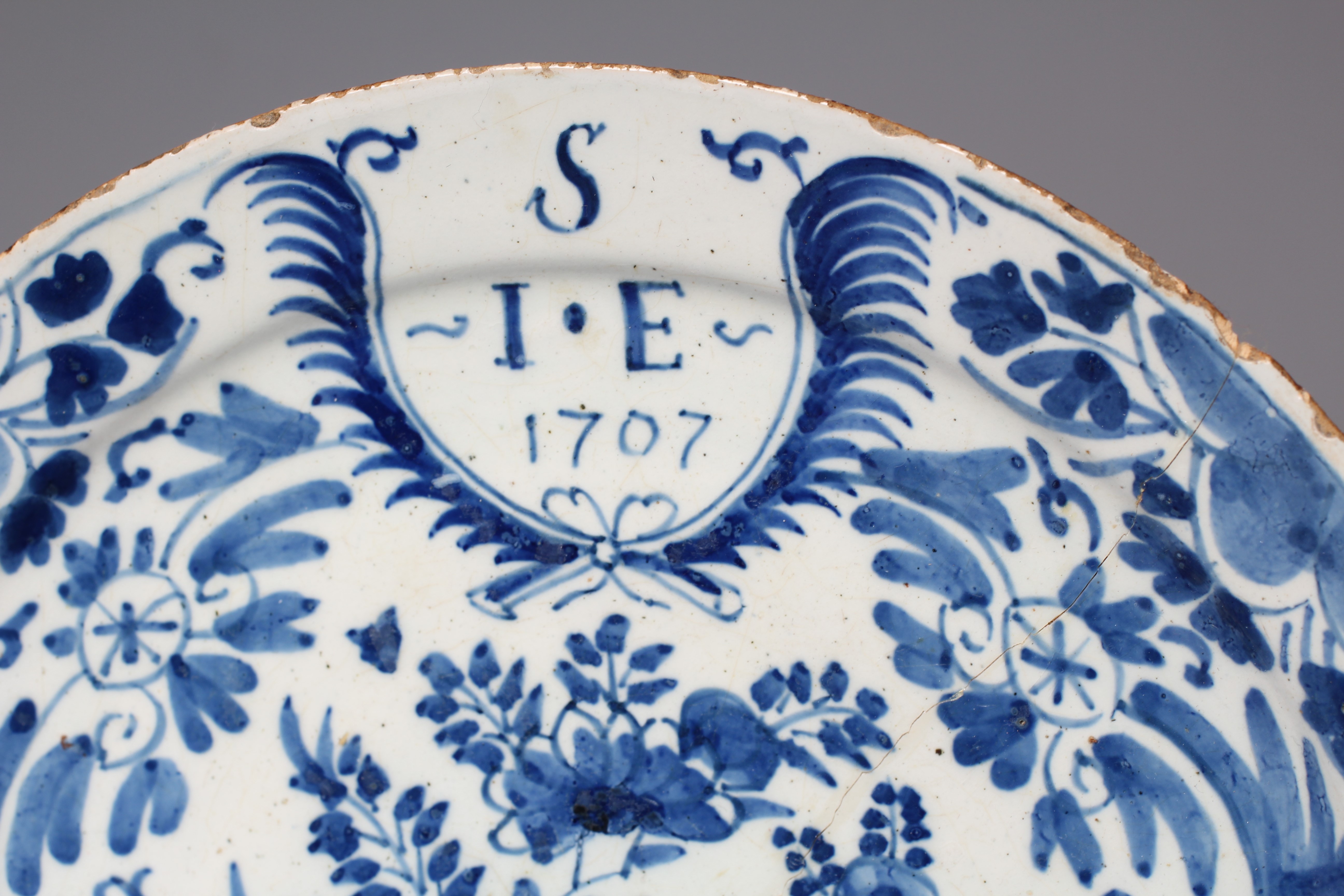 A DUTCH DELFT MARRIAGE PLATE Image
