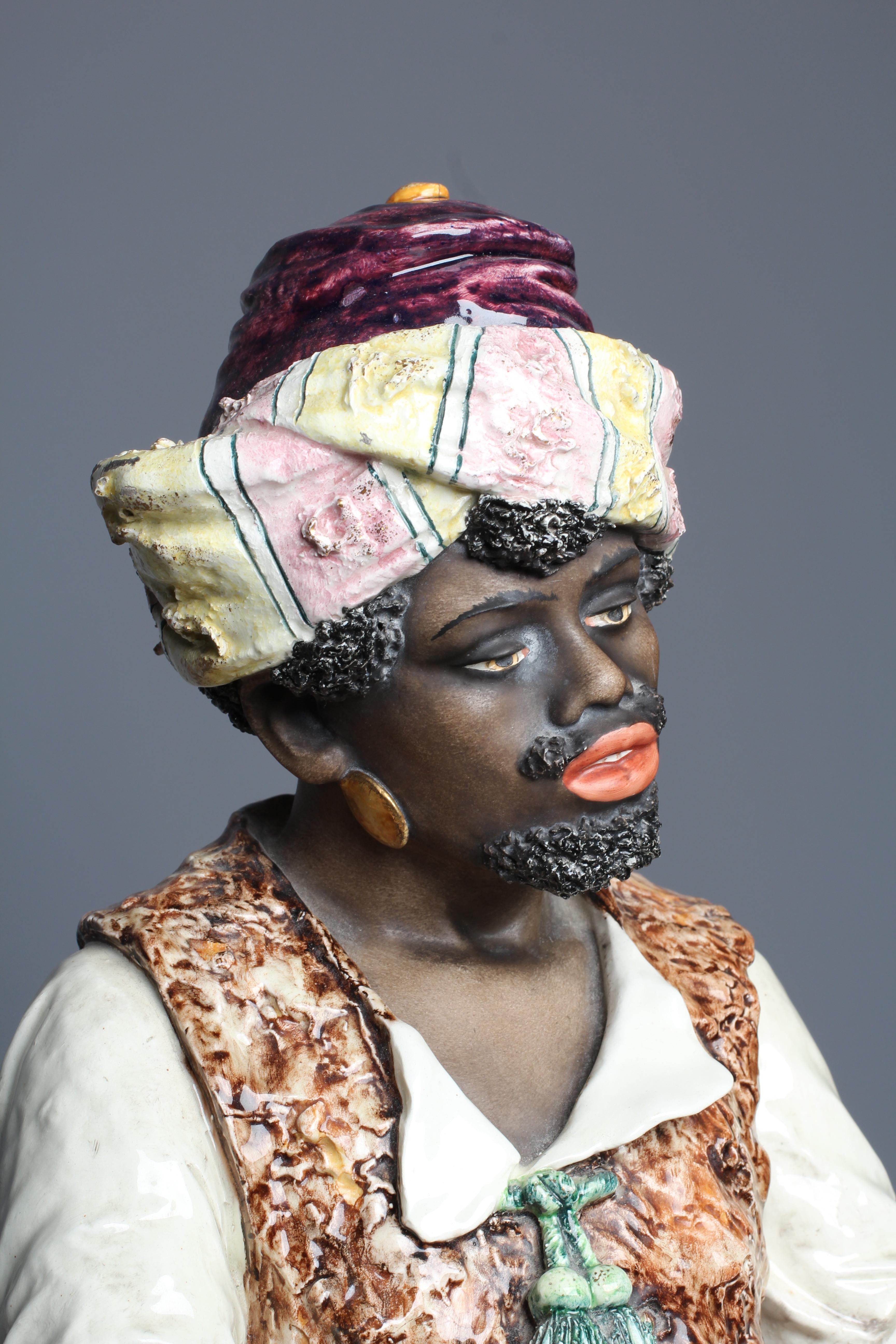 A GERMAN MAJOLICA NUBIAN Image