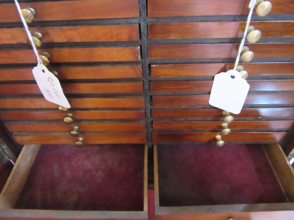 A VICTORIAN COIN COLLECTOR'S YEW WOOD OBLONG CABINET Image