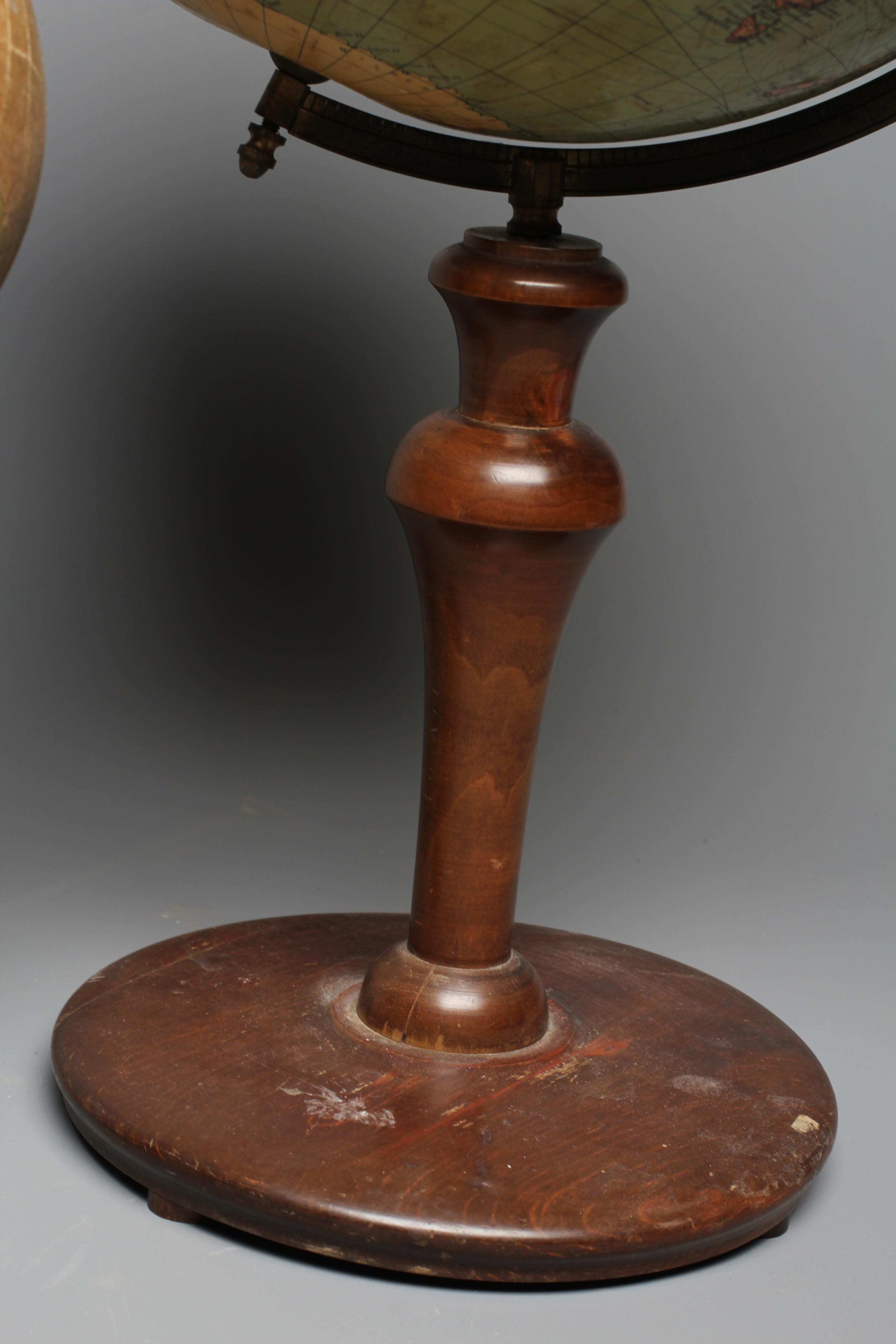 A JORDGLOB 12 TERRESTRIAL GLOBE, c.1930, with turned stand and brass meridian, 24" high, together Image