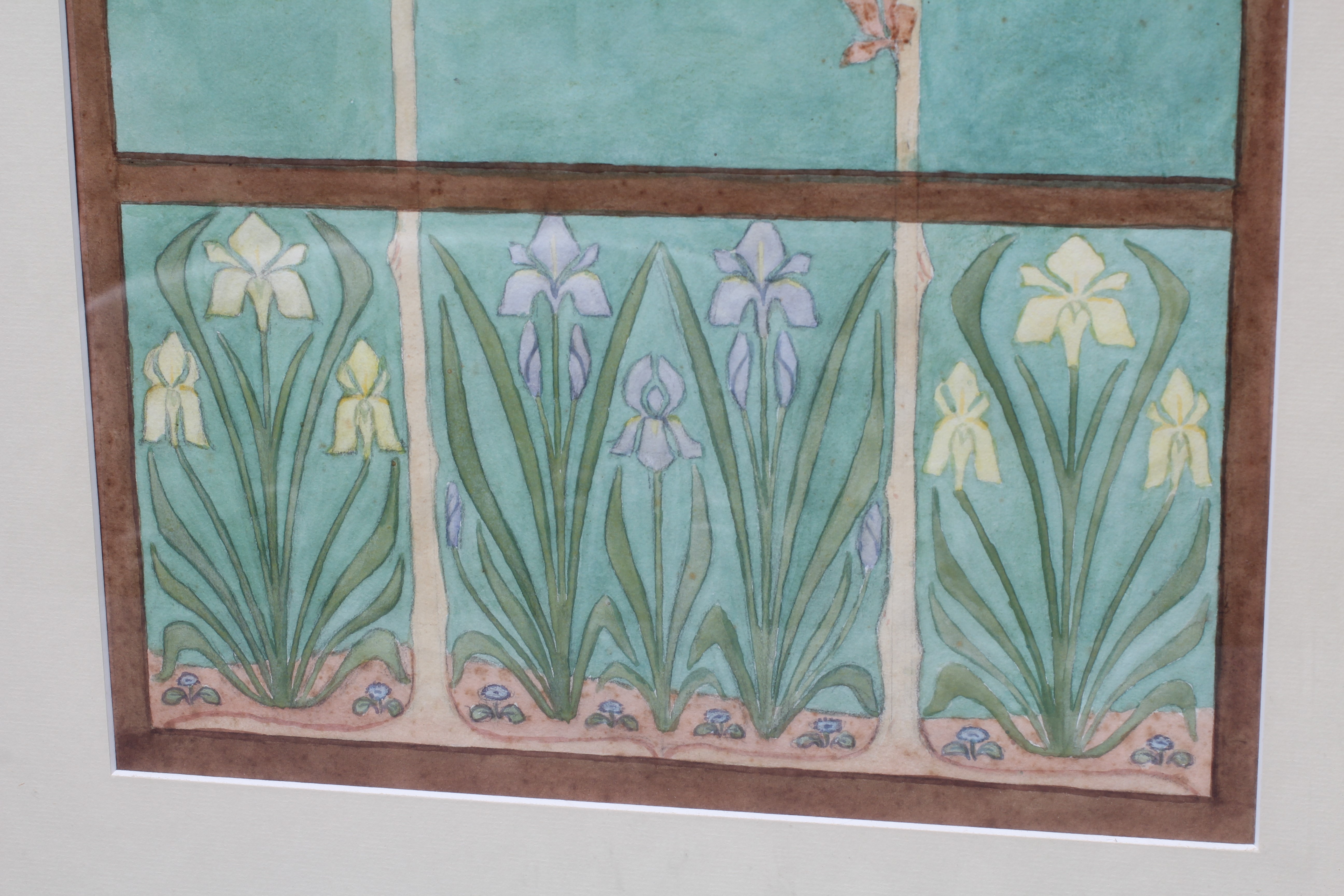 ALICE TANGYE (Exh.1890's) An Arts and Crafts watercolour study depicting butterflies and floral Image