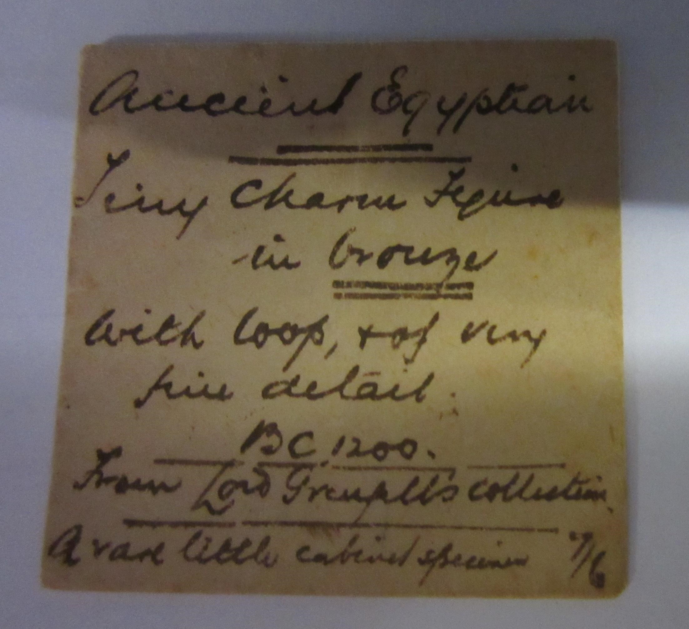 FIVE ANCIENT EGYPTIAN MINIATURES all with handwritten descriptions to small brown envelopes Image