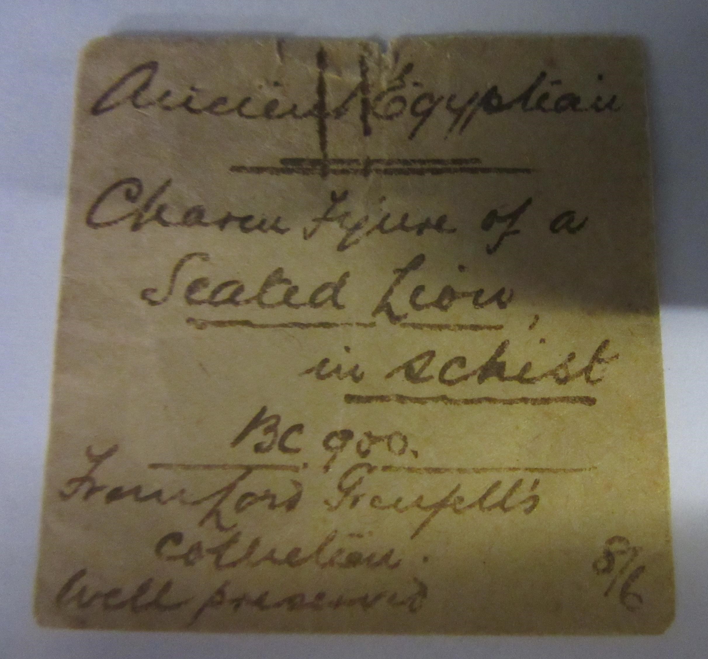 FIVE ANCIENT EGYPTIAN MINIATURES all with handwritten descriptions to small brown envelopes Image