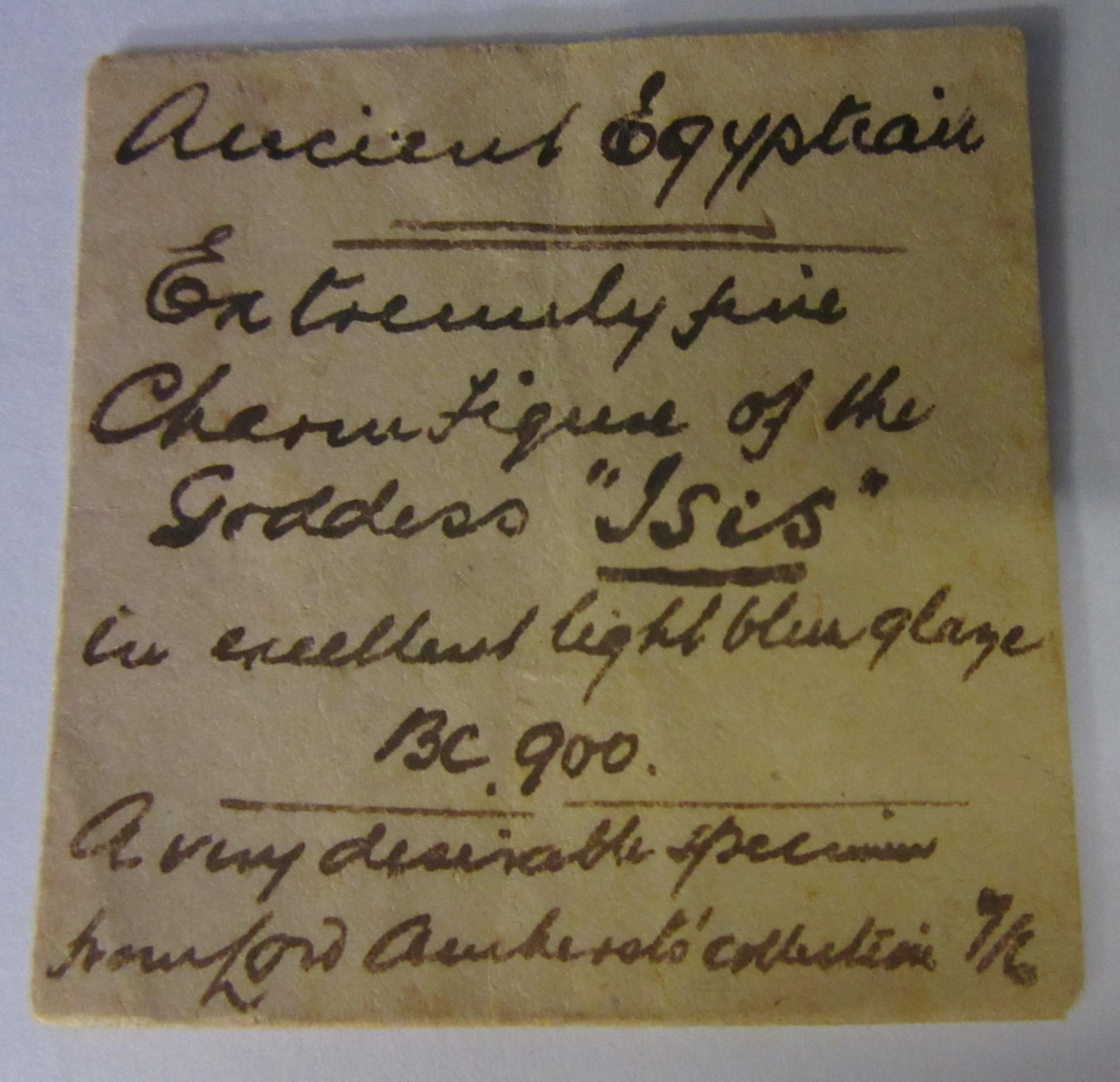 FIVE ANCIENT EGYPTIAN MINIATURES all with handwritten descriptions to small brown envelopes Image