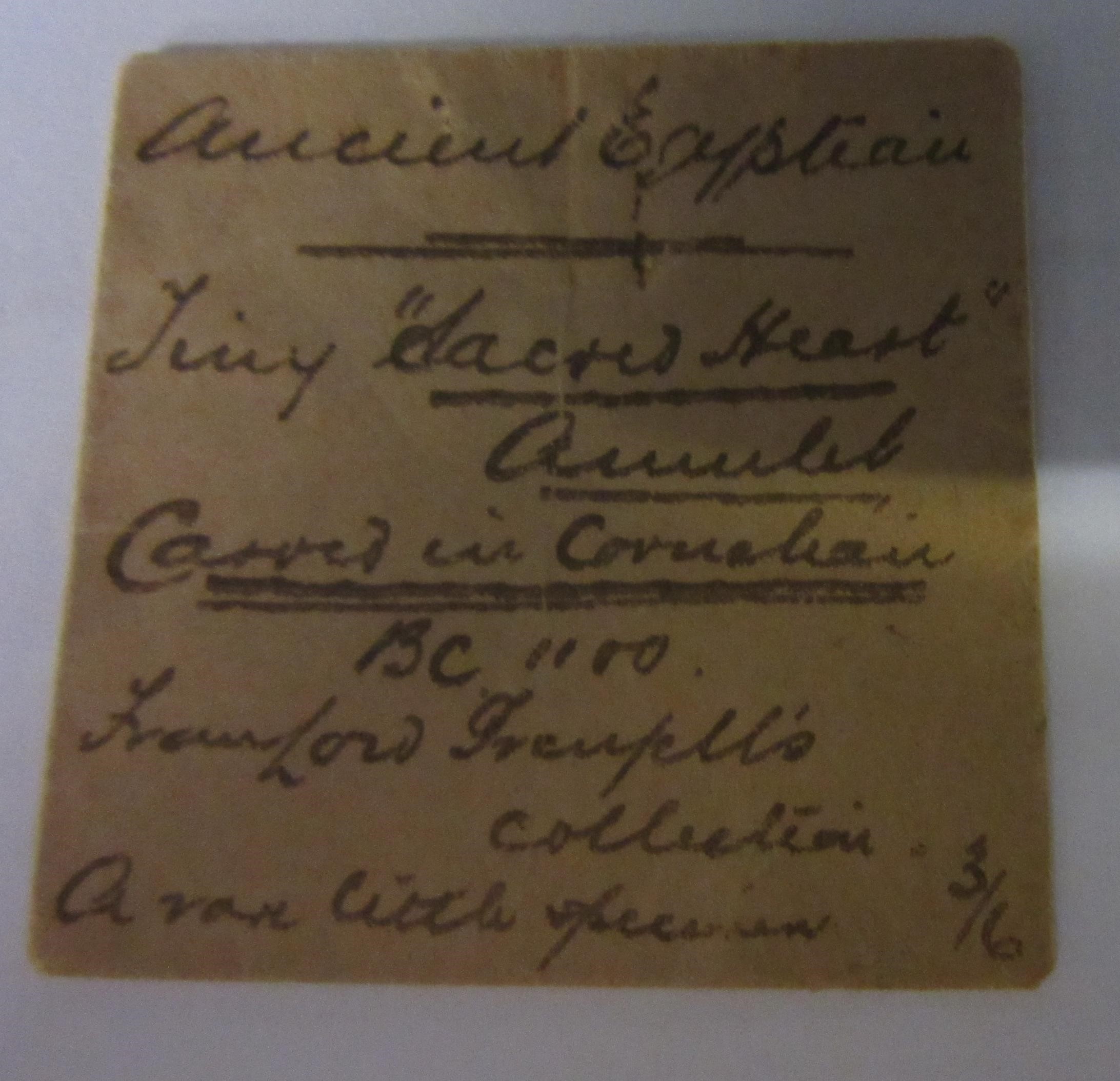 FIVE ANCIENT EGYPTIAN MINIATURES all with handwritten descriptions to small brown envelopes Image