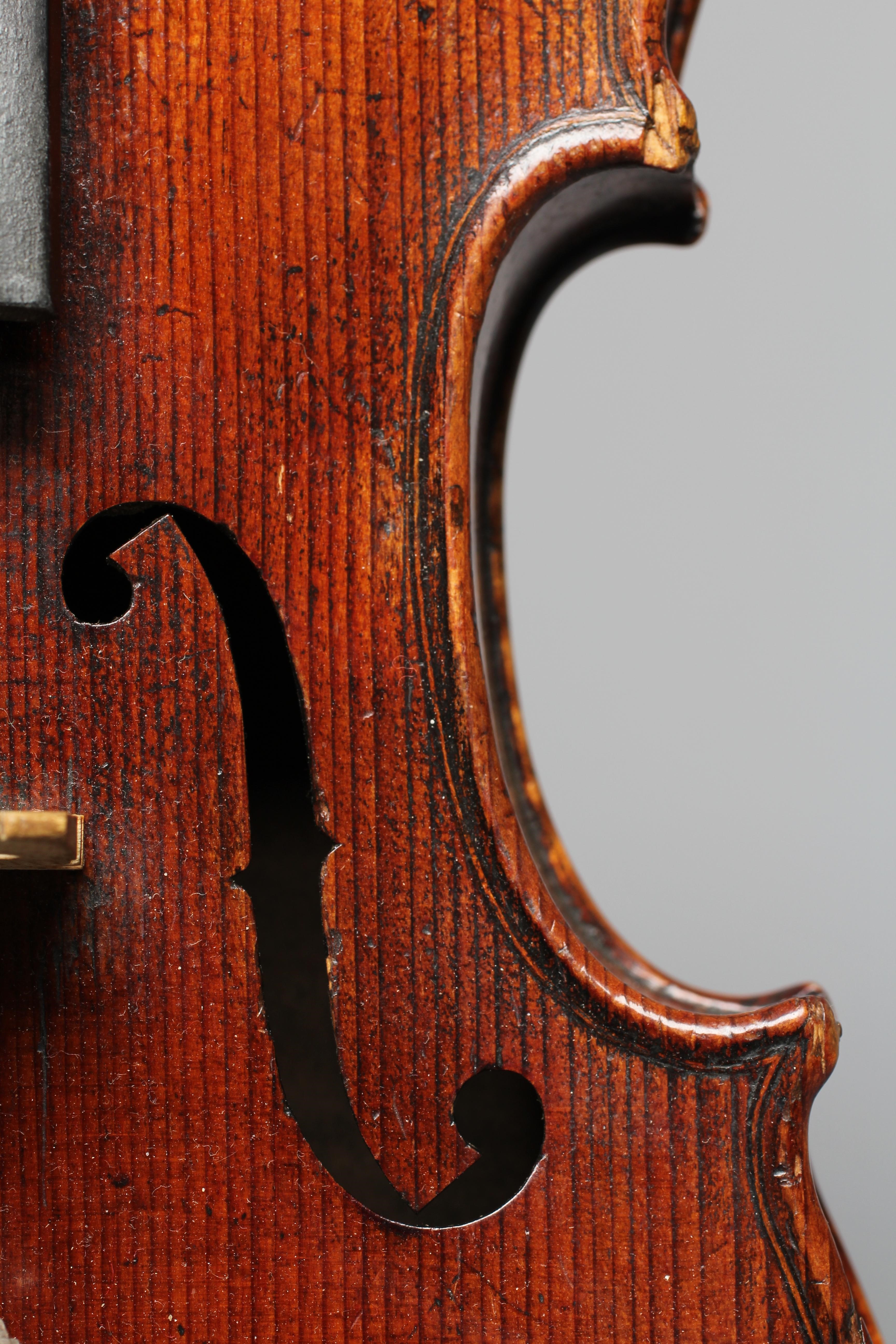 A LATE 19TH CENTURY GERMAN VIOLIN with 13" two piece back and maple ribs Image
