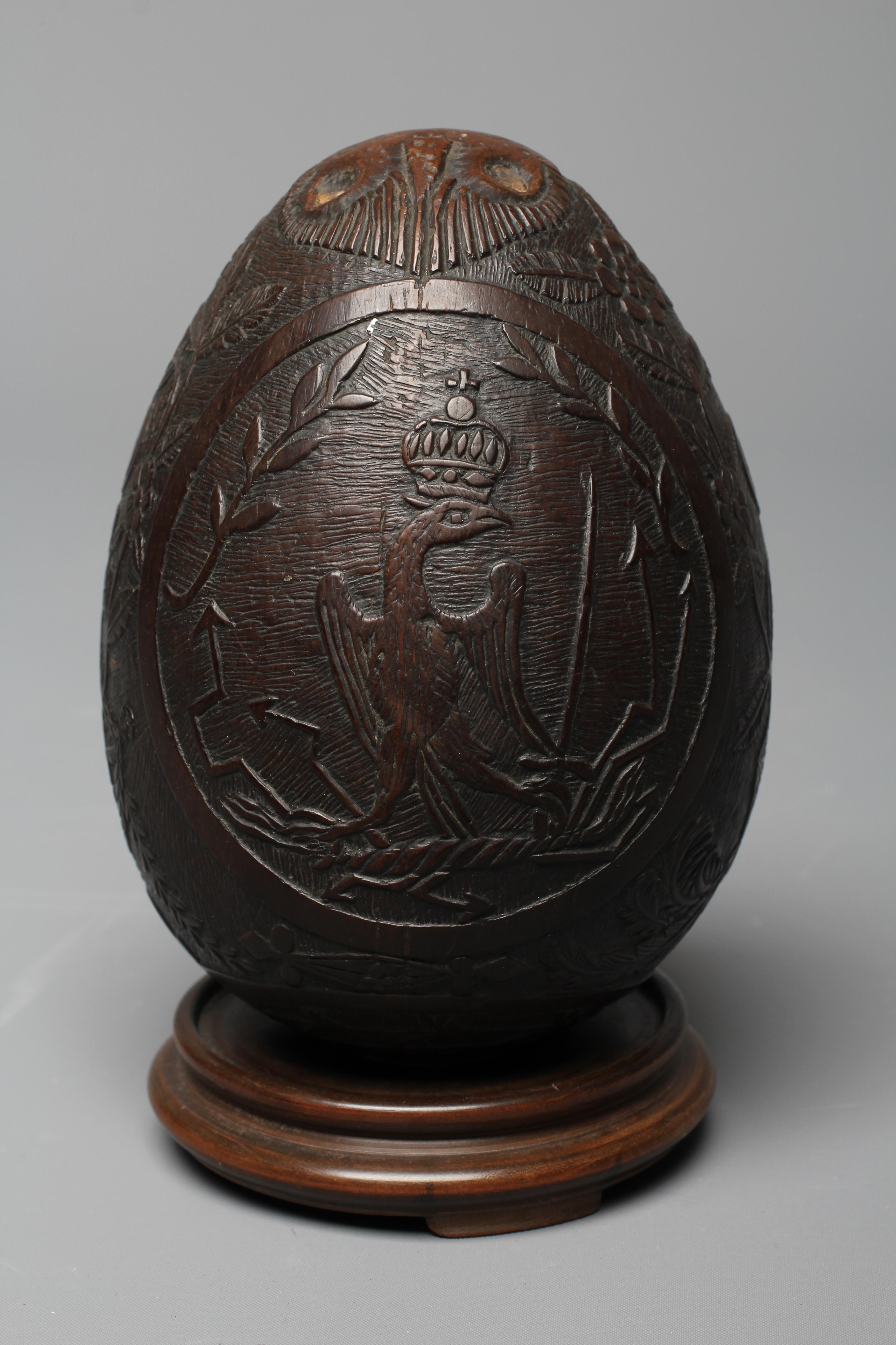A NAPOLEONIC BUGBEAR COCONUT FLASK Image