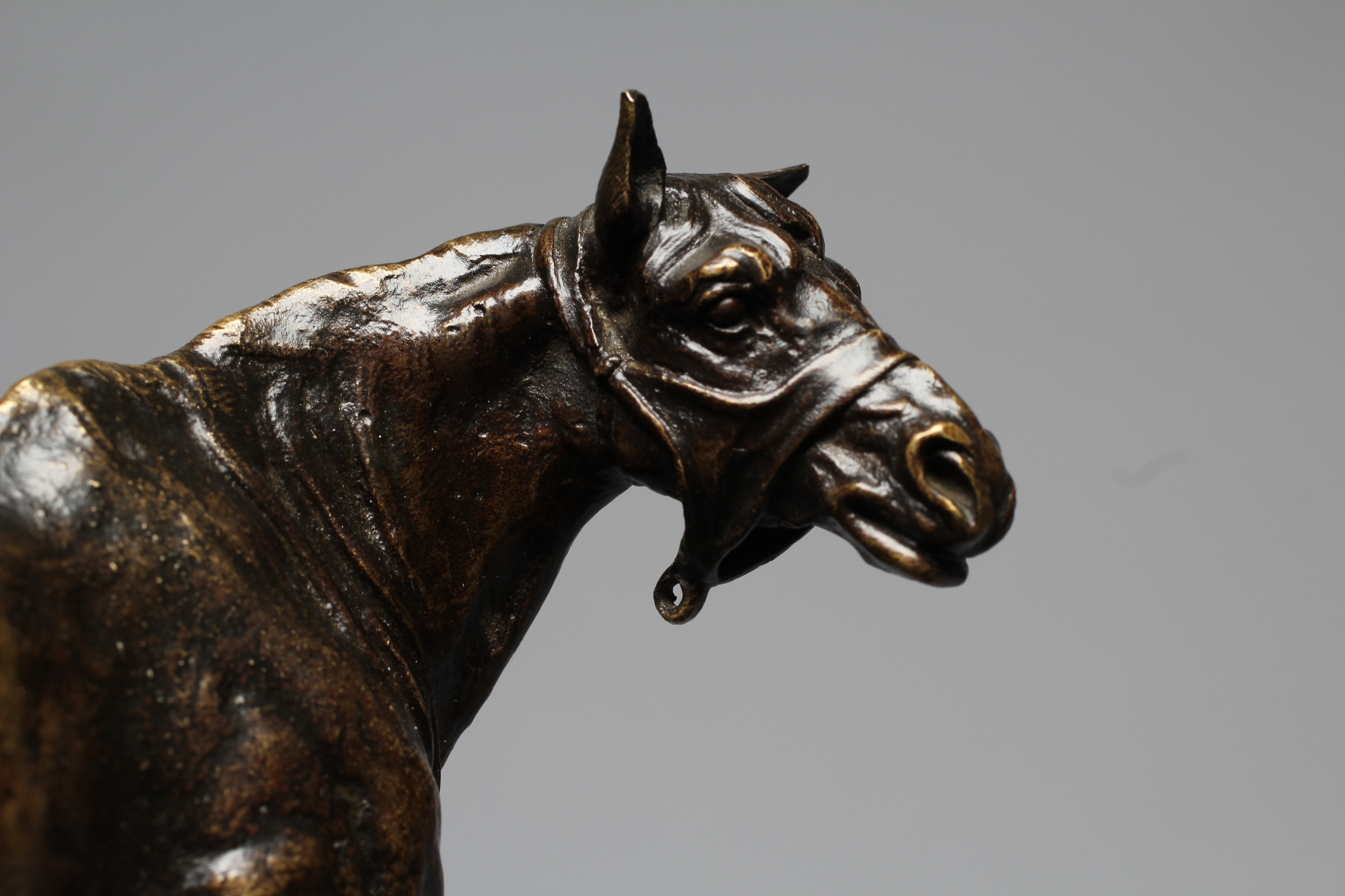 PIERRE JULES MENE (1810-1879) Standing Horse, inscribed P J Mene, bronze with brown patina, 5" high Image