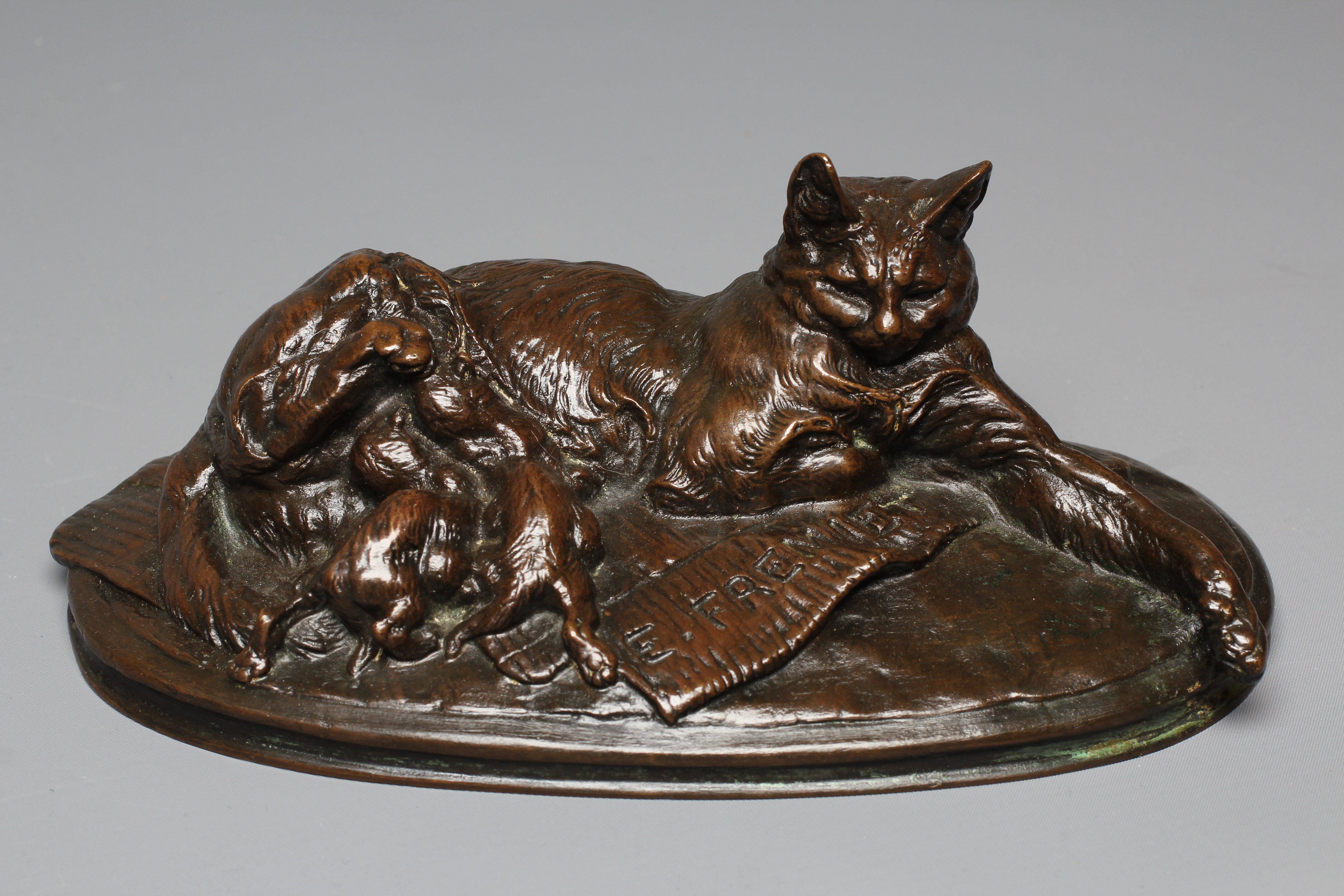 AFTER EMMANUEL FREMIET (1824-1910) Cat with Kittens, inscribed E FREMIET, bronze with dark brown Image