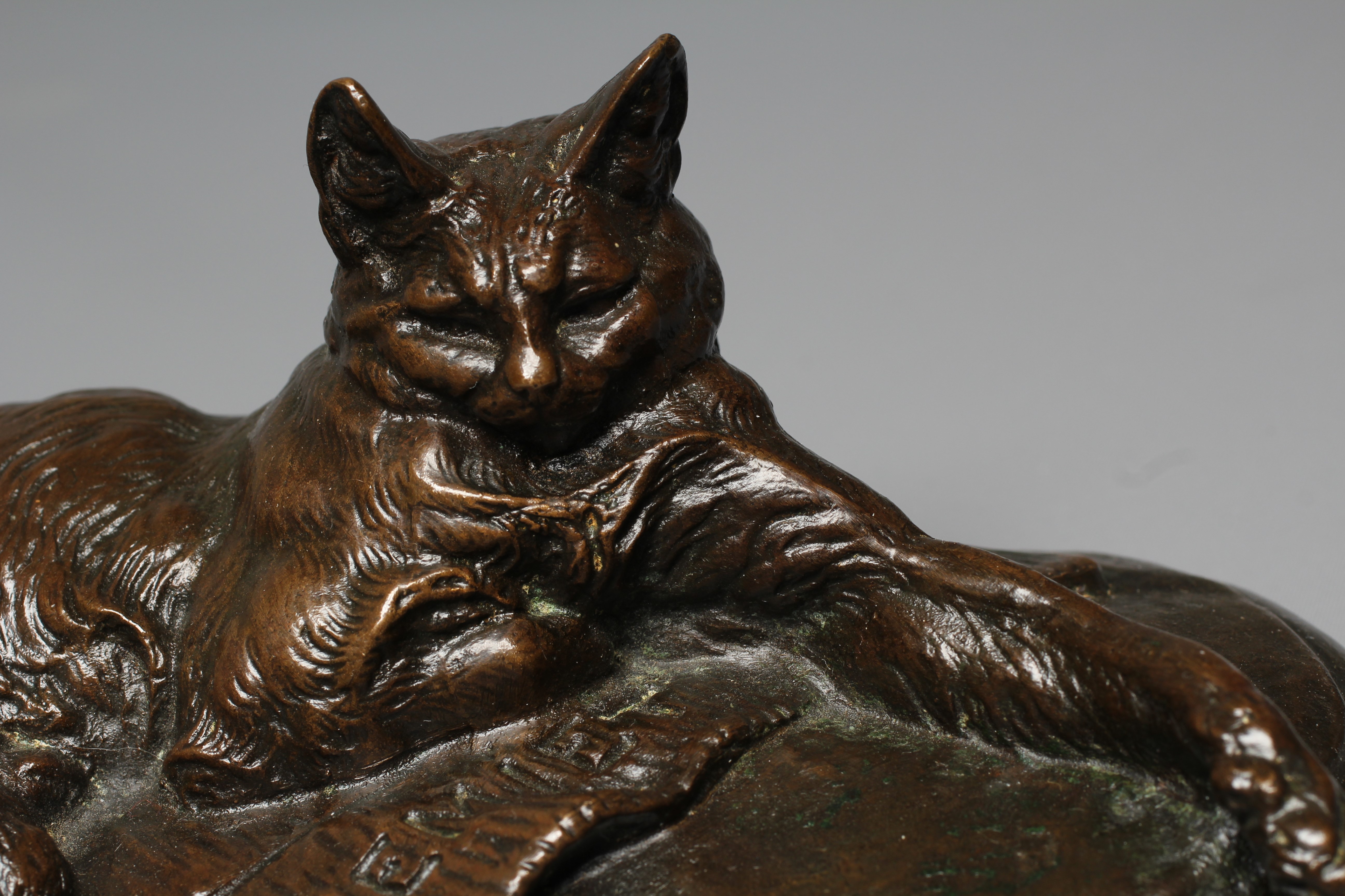 AFTER EMMANUEL FREMIET (1824-1910) Cat with Kittens, inscribed E FREMIET, bronze with dark brown Image