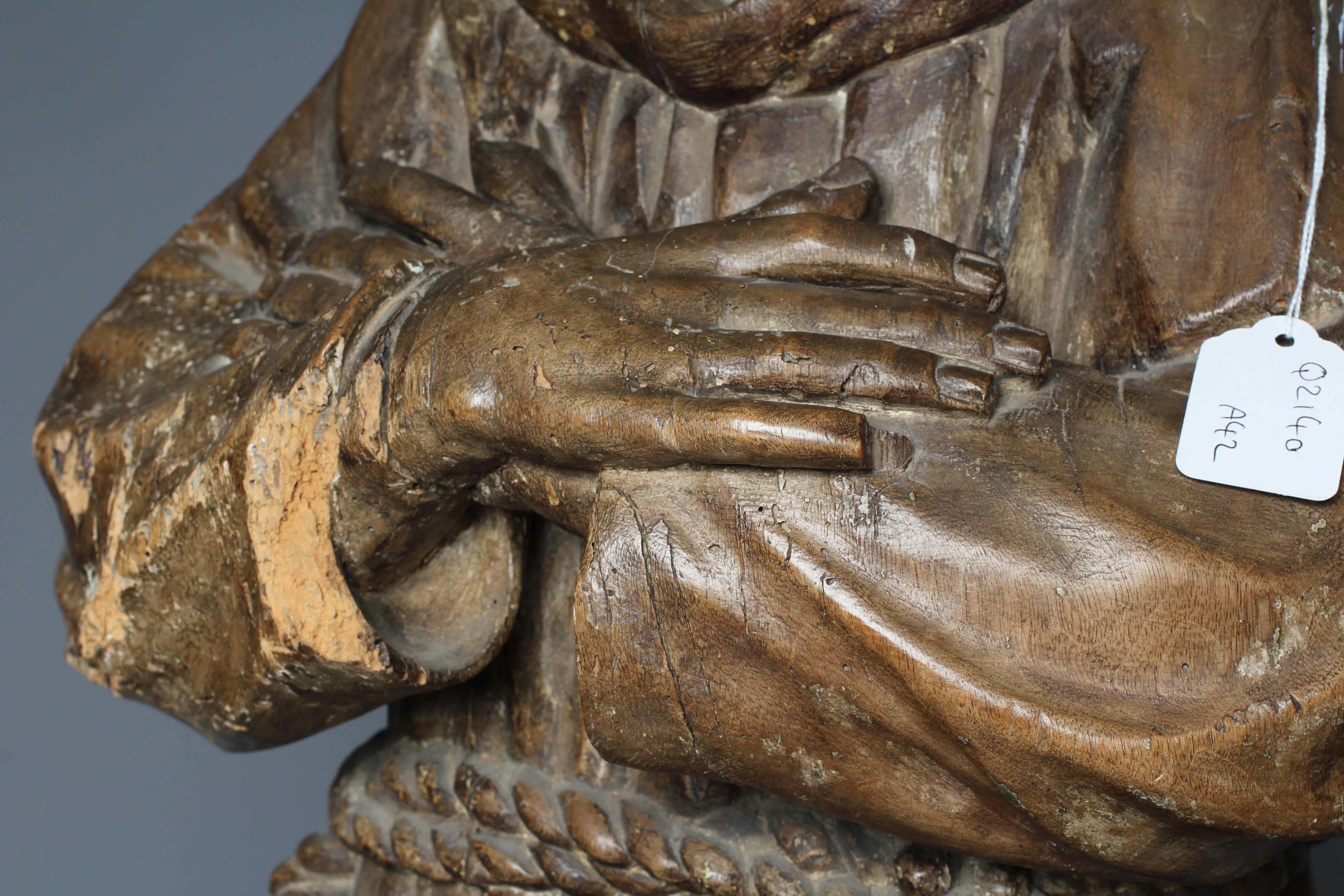 A CONTINENTAL CARVED OAK FIGURE OF A SAINT Image