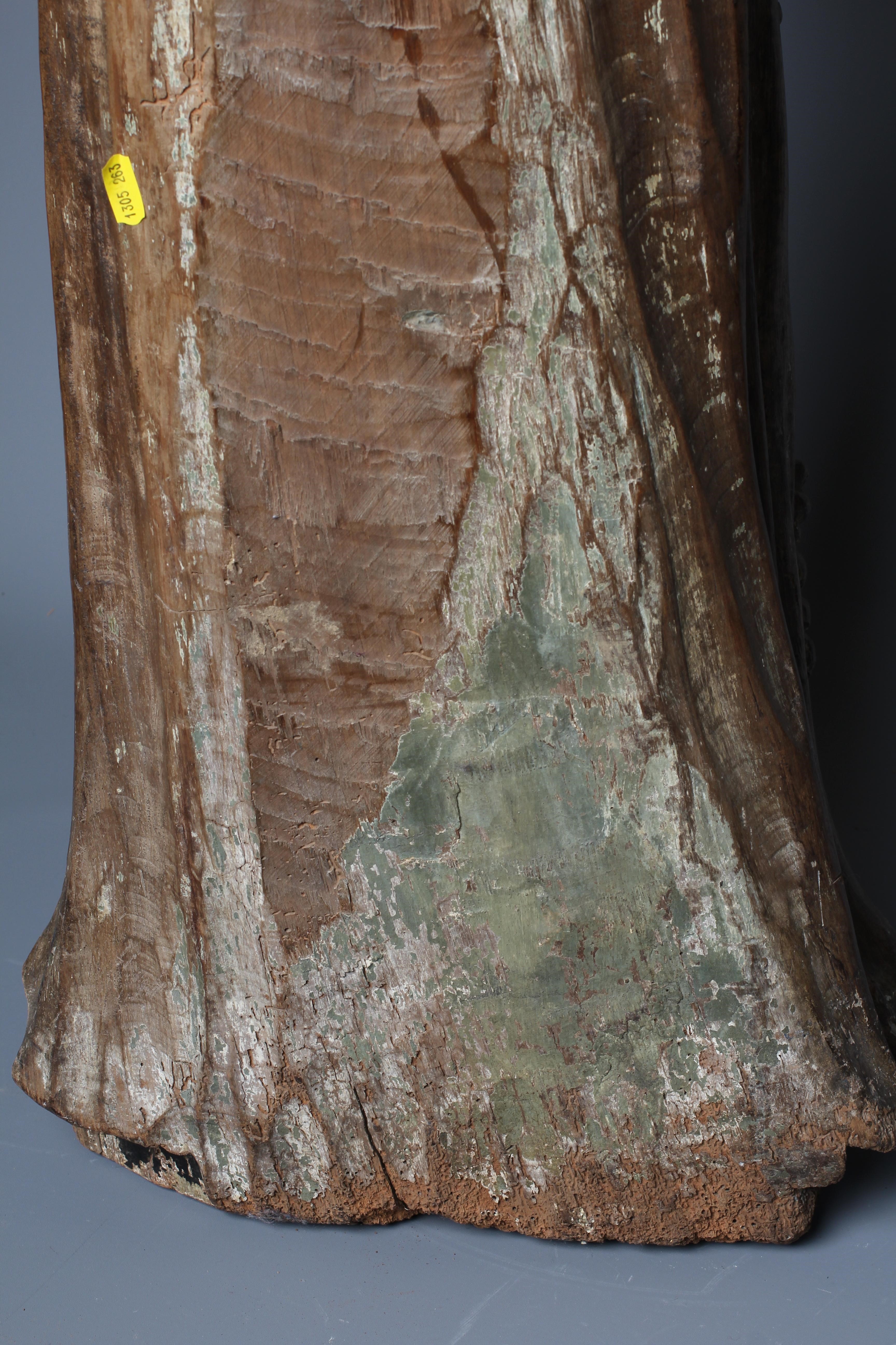 A CONTINENTAL CARVED OAK FIGURE OF A SAINT Image