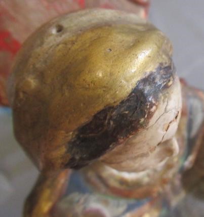 AN 18TH CENTURY CARVED WOOD AND POLYCHROME DECORATED FIGURE OF ST ANN AND THE VIRGIN Image