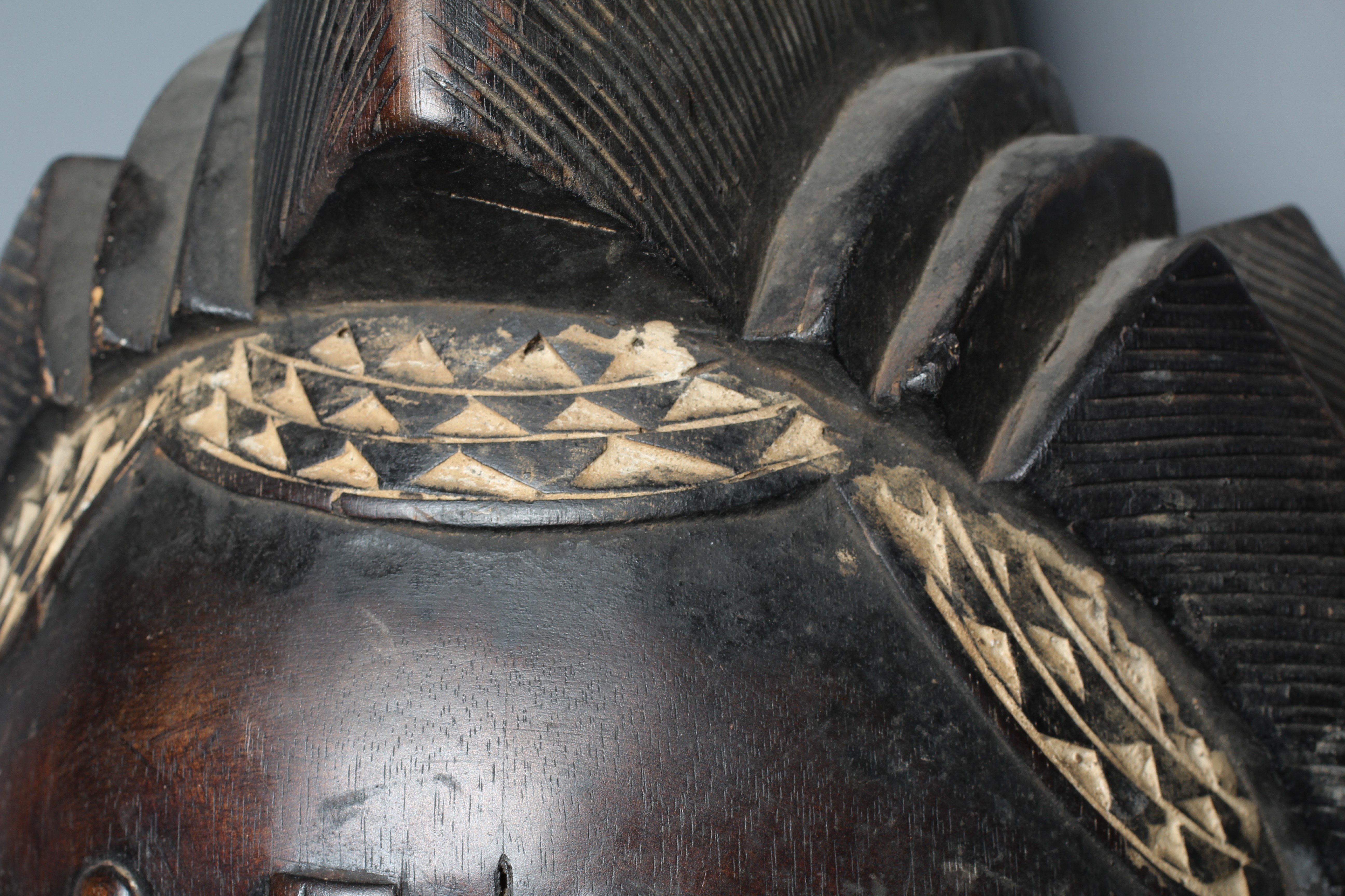 A BAULE MASK, Ivory Coast, with scarifications and a short beard, 20" high Image