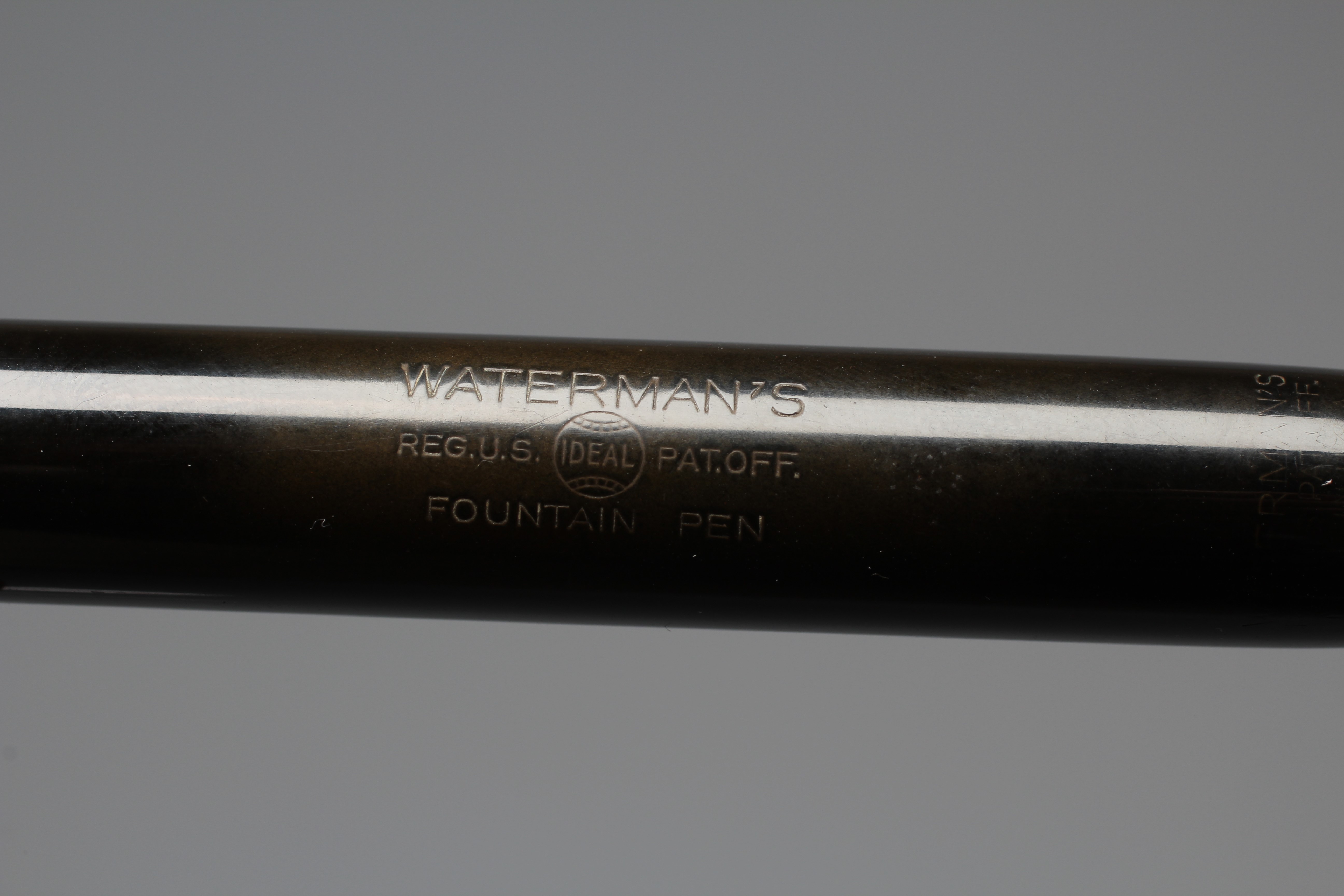 WATERMAN: 1930's Patrician black celluloid lever filler fountain pen with gold plated trim Image