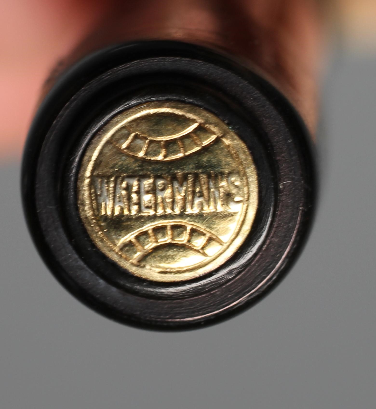 WATERMAN: 1930's Patrician moss agate celluloid lever filler fountain pen with gold plated trim Image