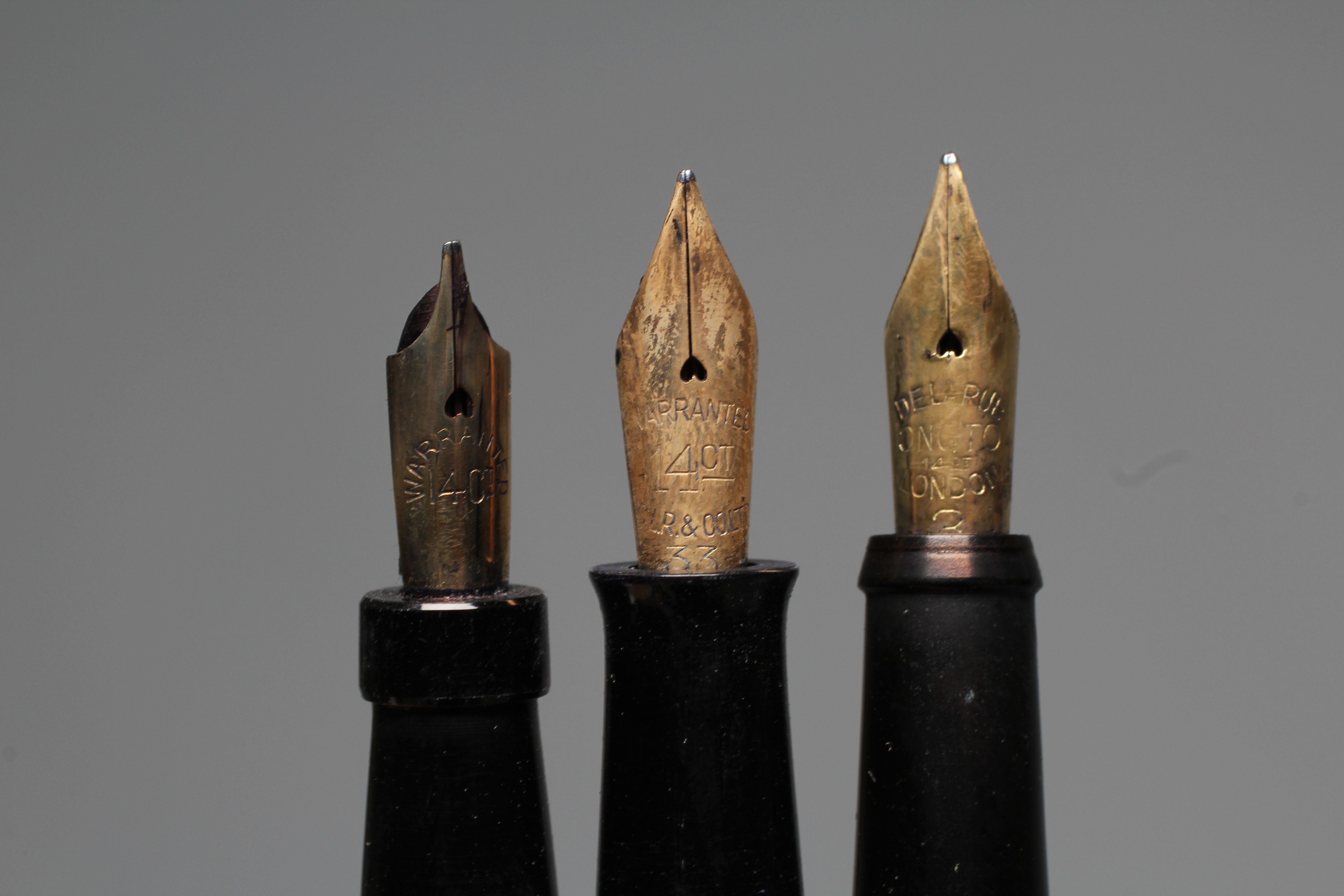 SIX FOUNTAIN PENS: comprising of a brown marbled Le Boeuf Mass 6 pen Image