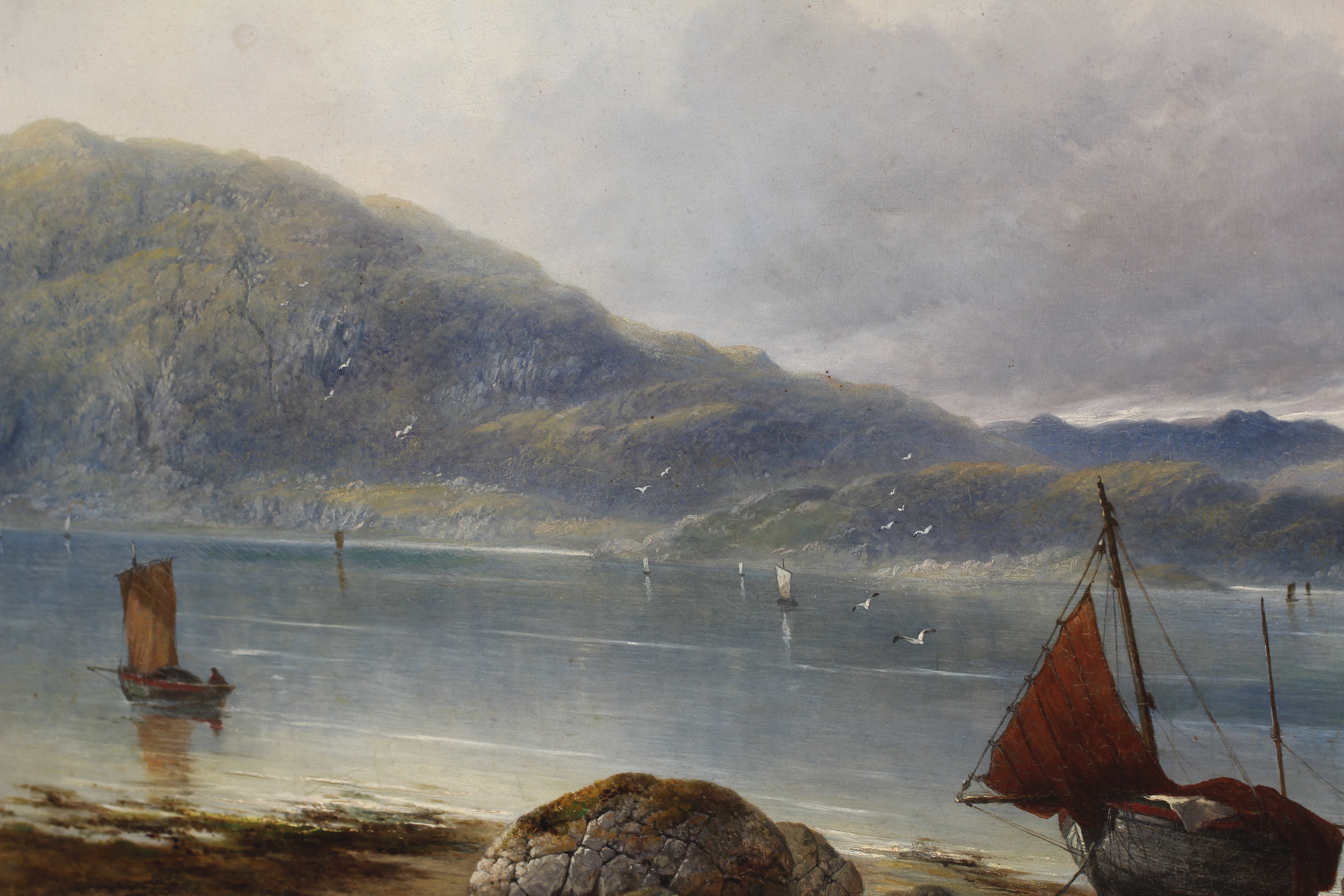 JAMES CHARLES WARD (act.1830-1875) Loch Etive, signed lower right, oil on canvas, 31" x 48", gilt Image