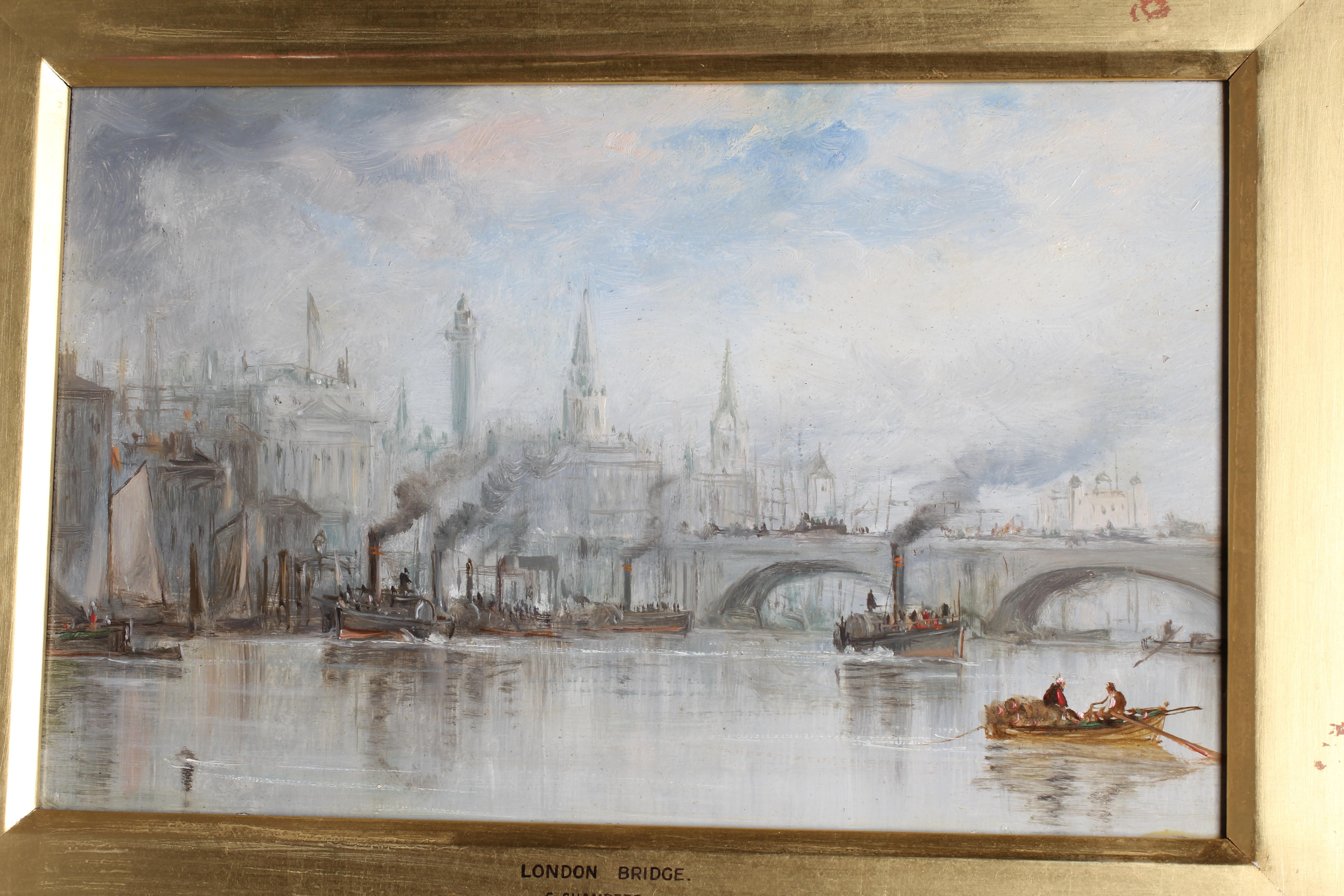 GEORGE CHAMBERS Jnr. (1830-1890) 'Somerset House' and 'Tower of London from the Thames', a pair, oil Image