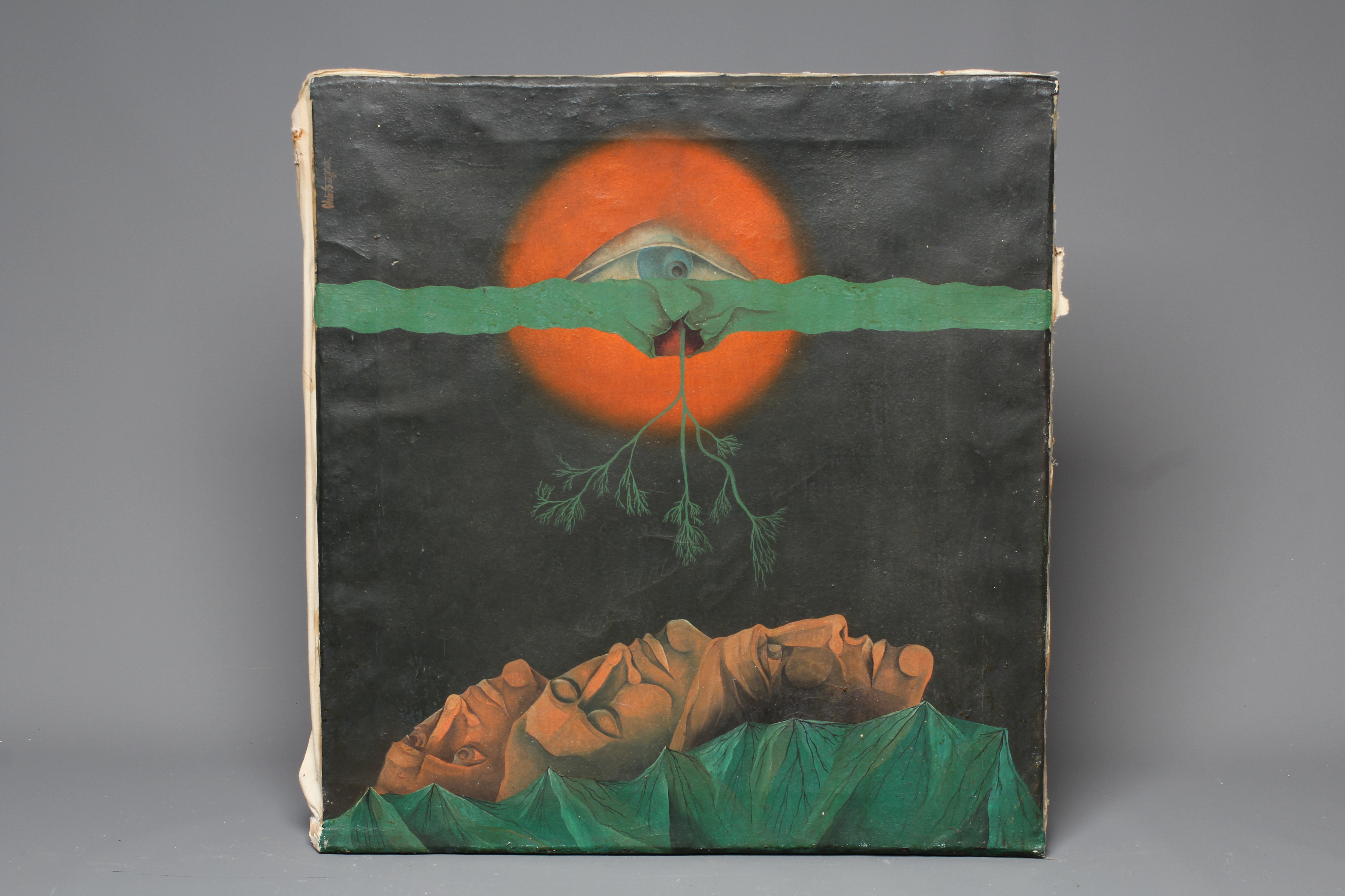 CONTINENTAL SCHOOL (20th Century) Surreal Landscape, indistinctly signed top left, oil on canvas, Image