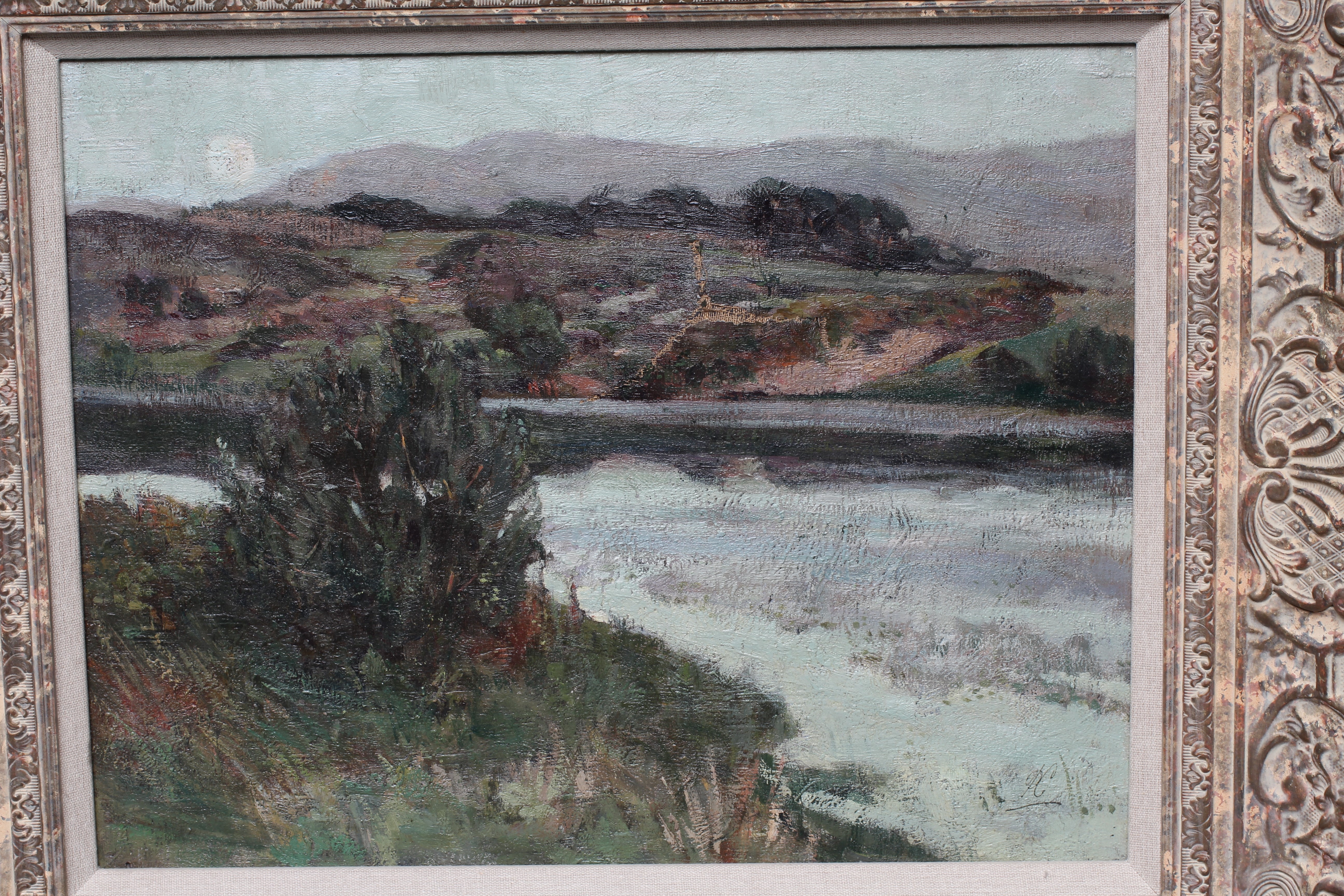 PHILIP CONNARD (1875-1958) River Landscape, signed with initials lower right, oil on canvas, 12 1/2" Image
